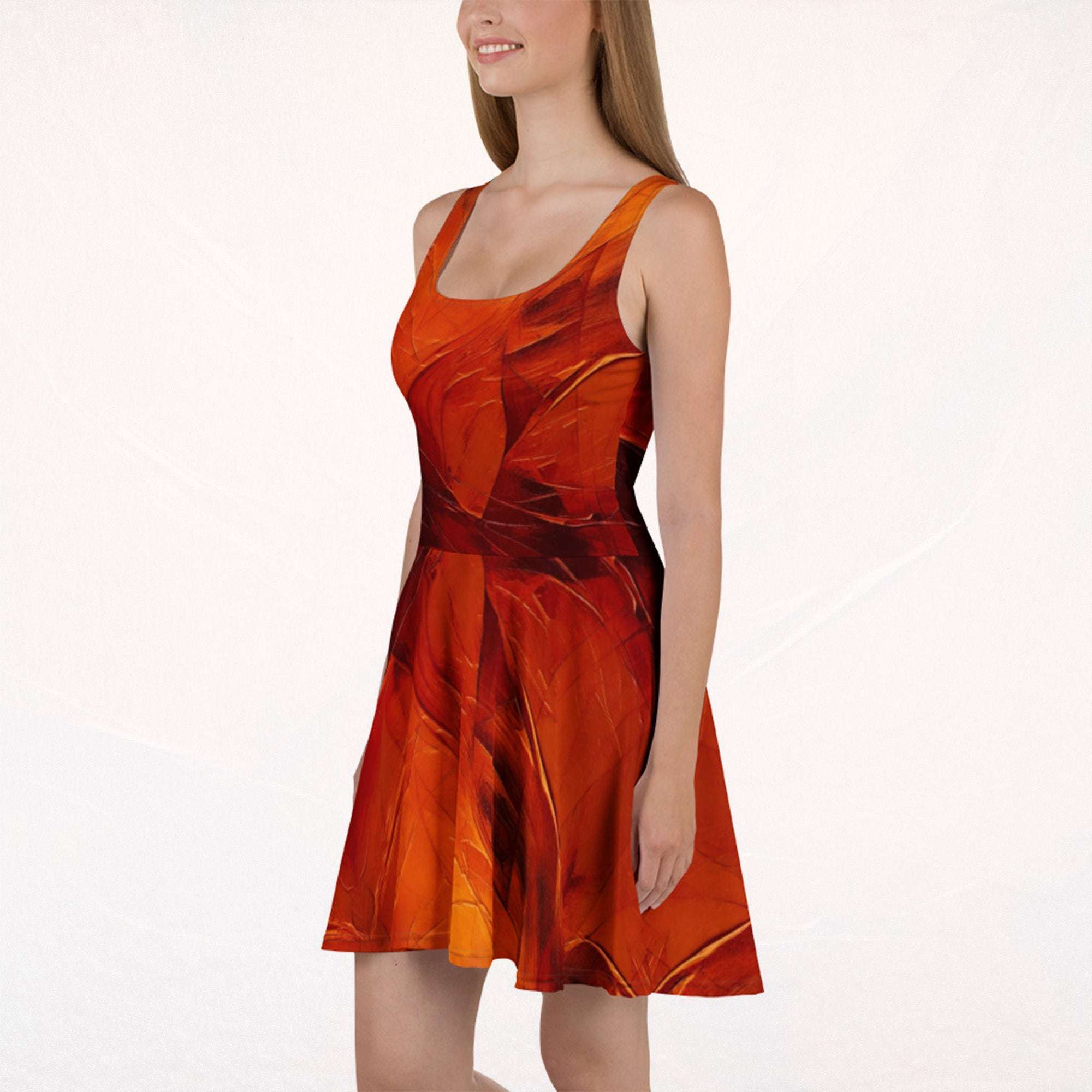 Women's Deep Orange Skater Dress