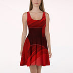 Women's Deep Red Skater Dress (No.07)