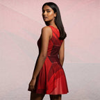 Women's Deep Red Skater Dress (No.07)