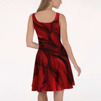 Women's Deep Red Skater Dress (No.09)