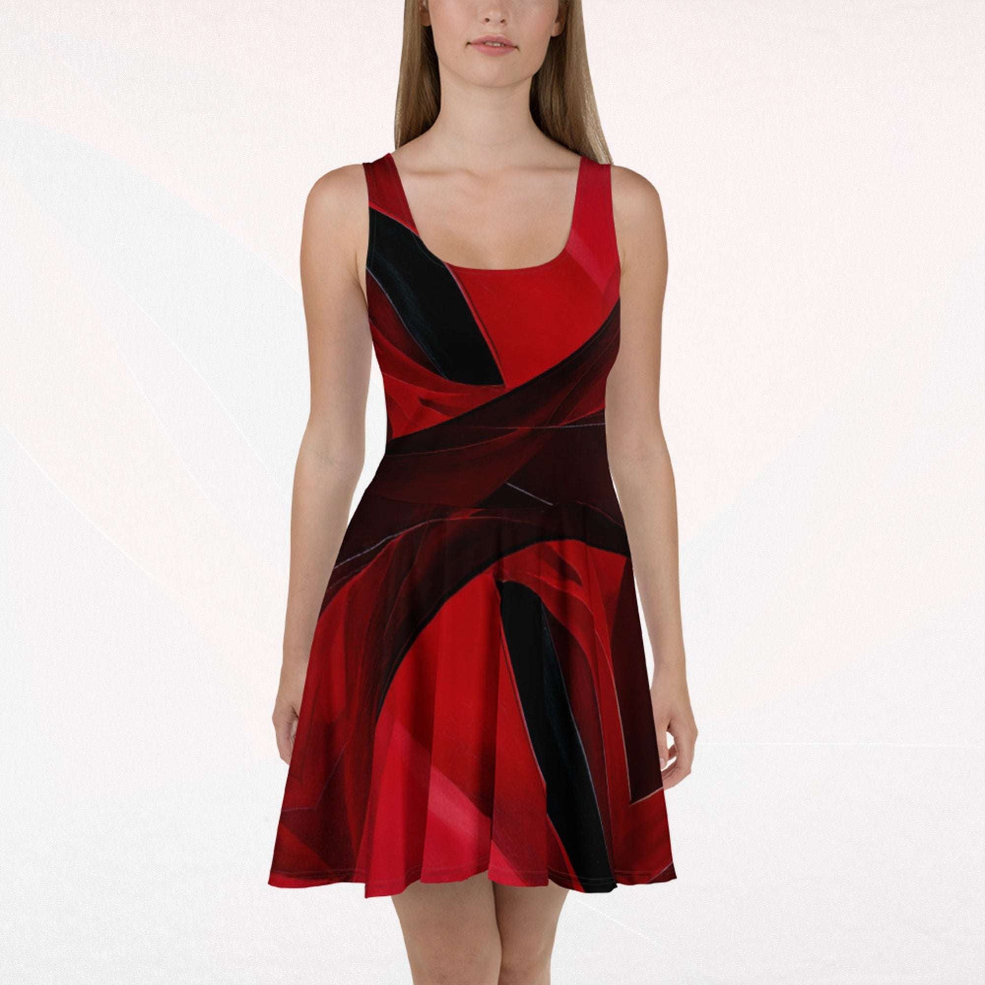 Women's Deep Red Skater Dress