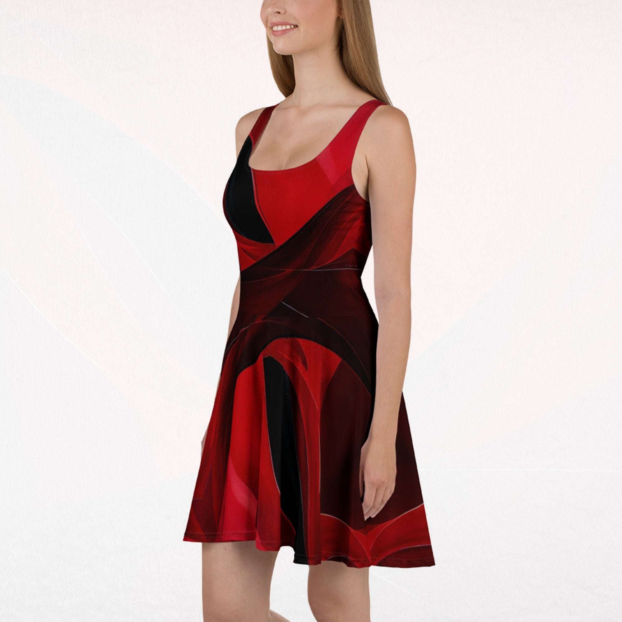 Women's Deep Red Skater Dress