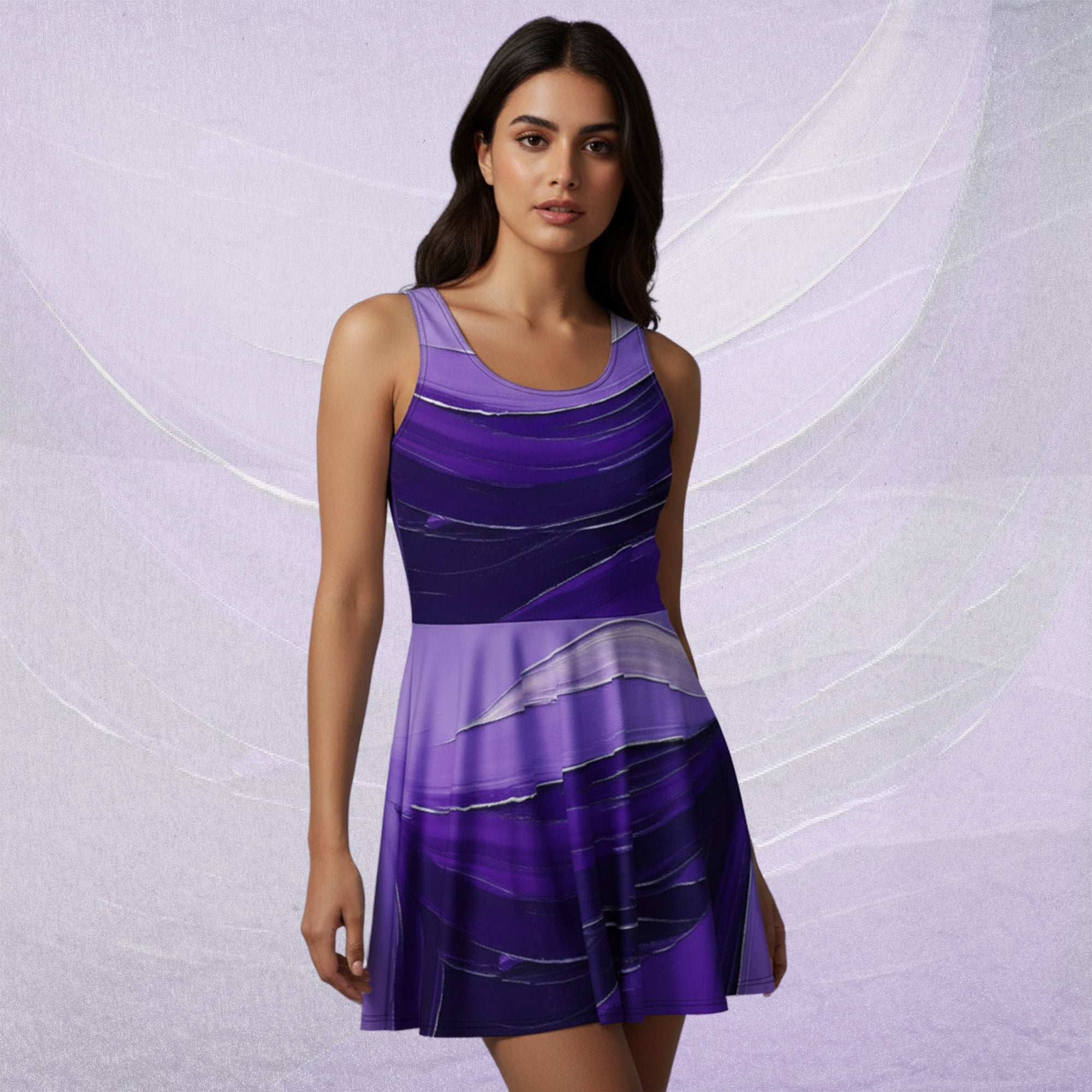 Women's Deep Violet Skater Dress (No.03)