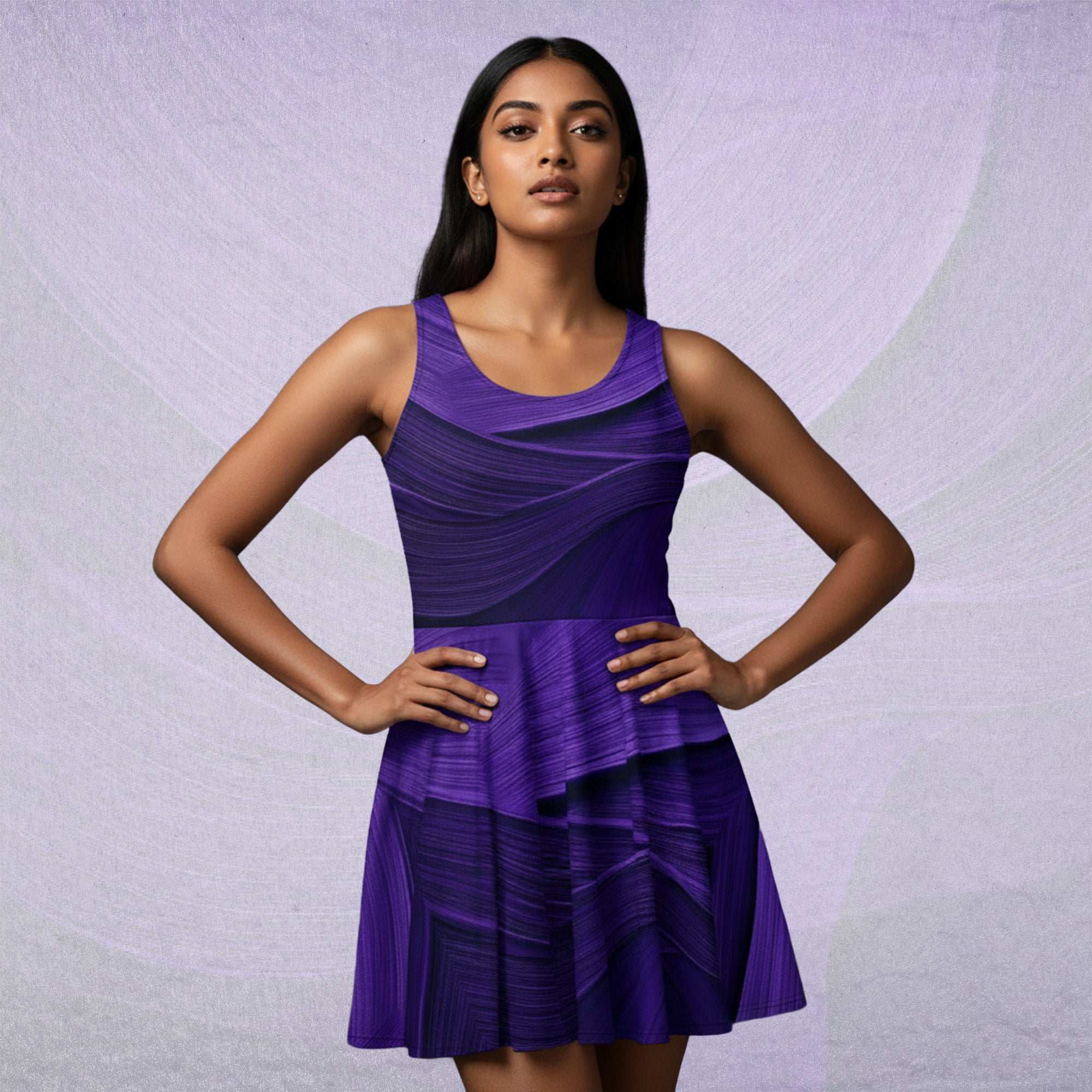 Women's Deep Violet Skater Dress (No.07)