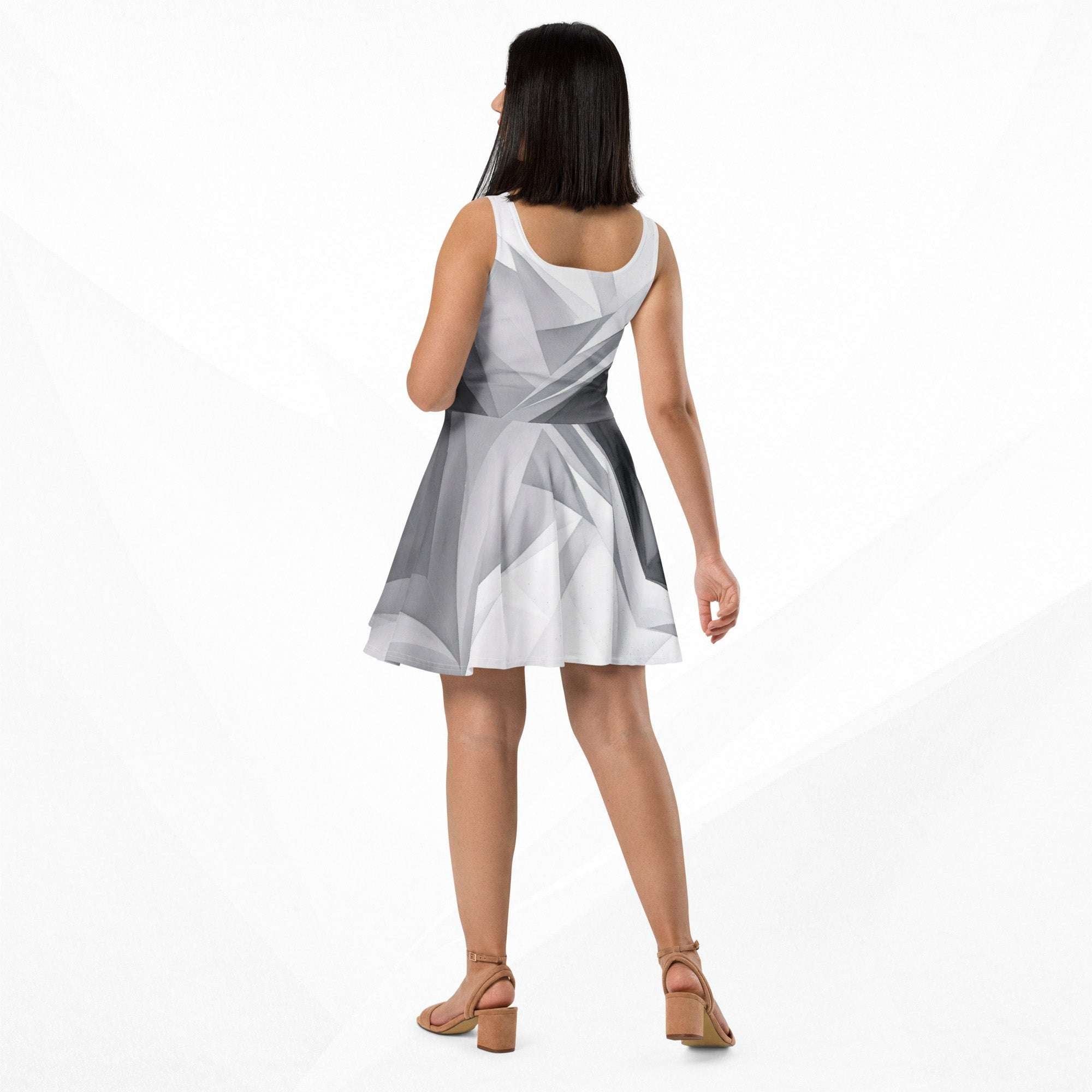 Women's Deep White Skater Dress (No.02)