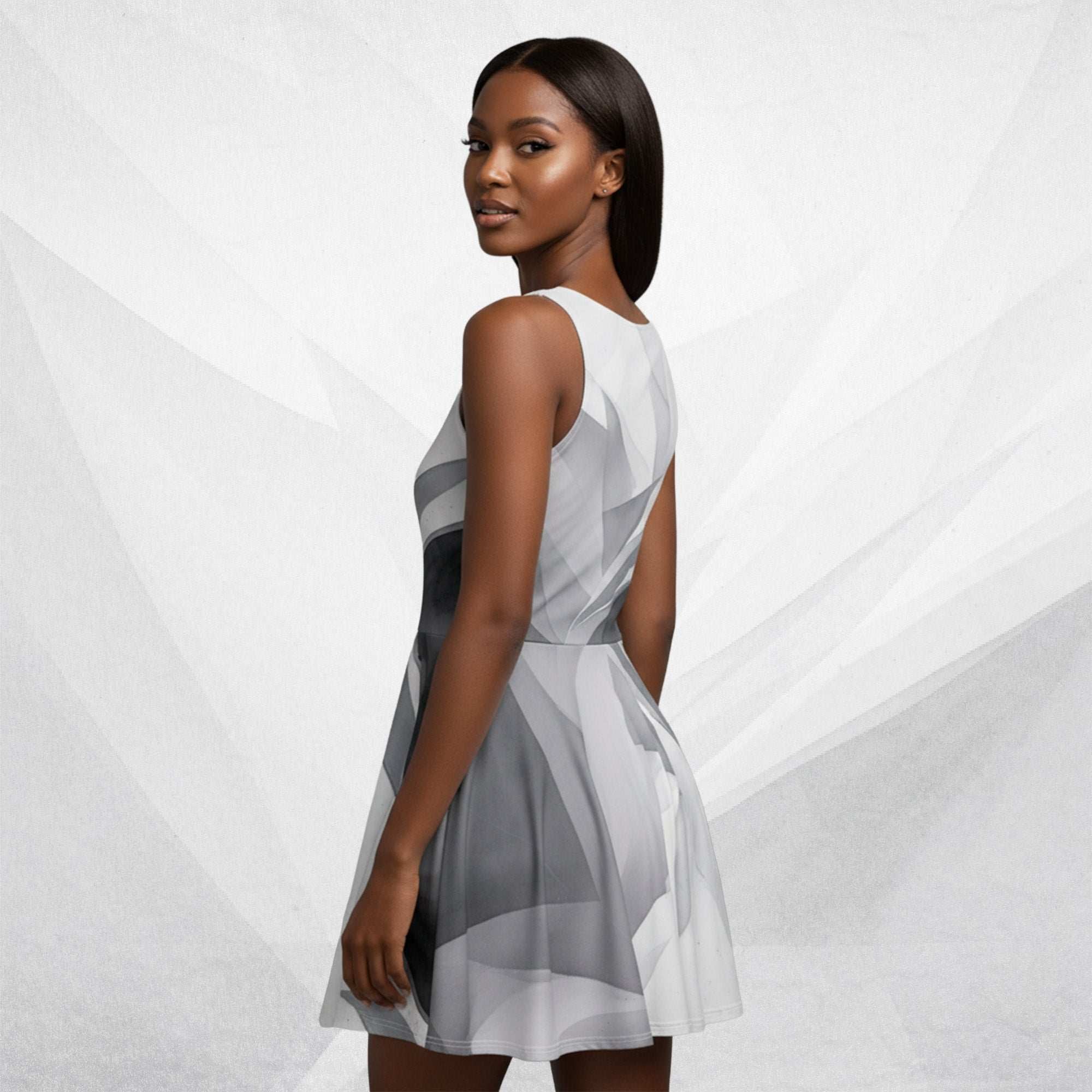 Women's Deep White Skater Dress (No.02)