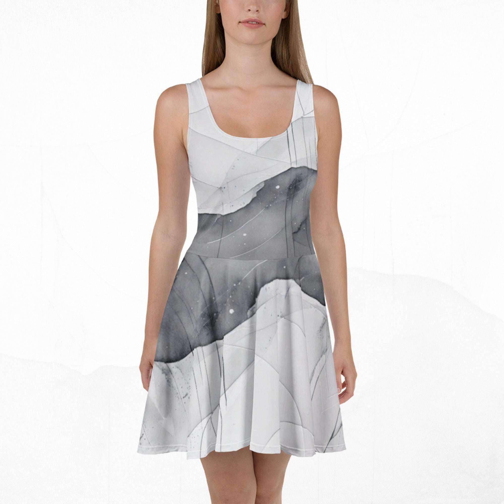 Women's Deep White Skater Dress (No.03)