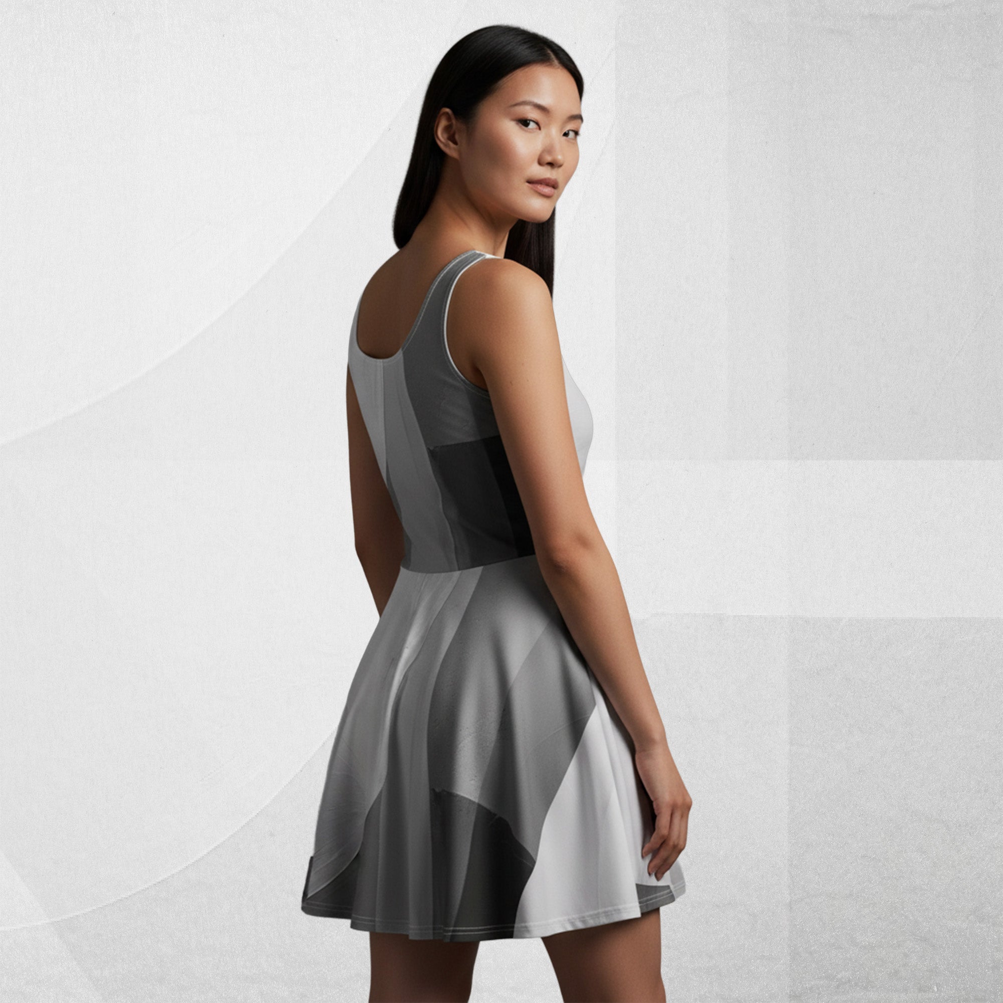 Women's Deep White Skater Dress (No.04)