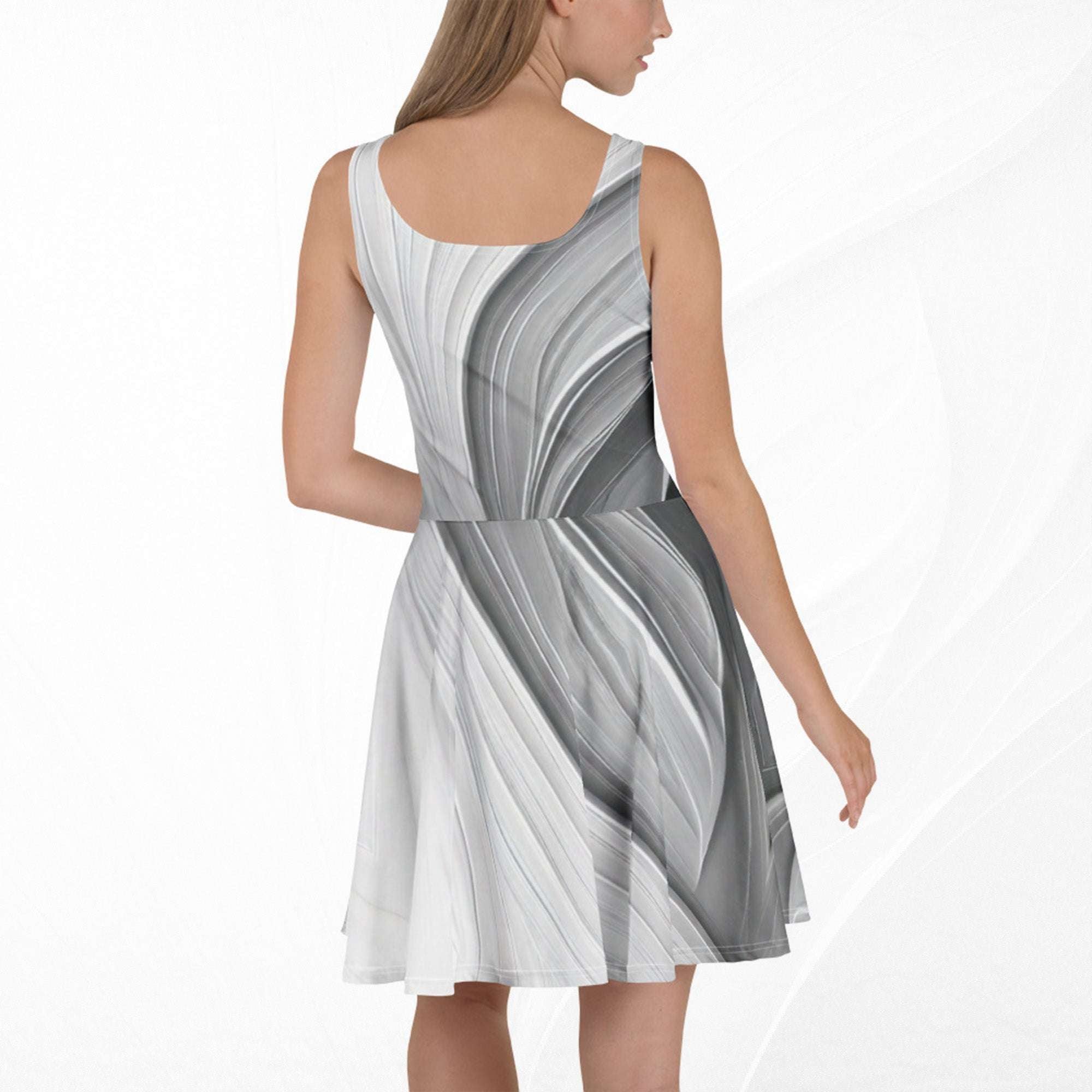 Women's Deep White Skater Dress (No.05)