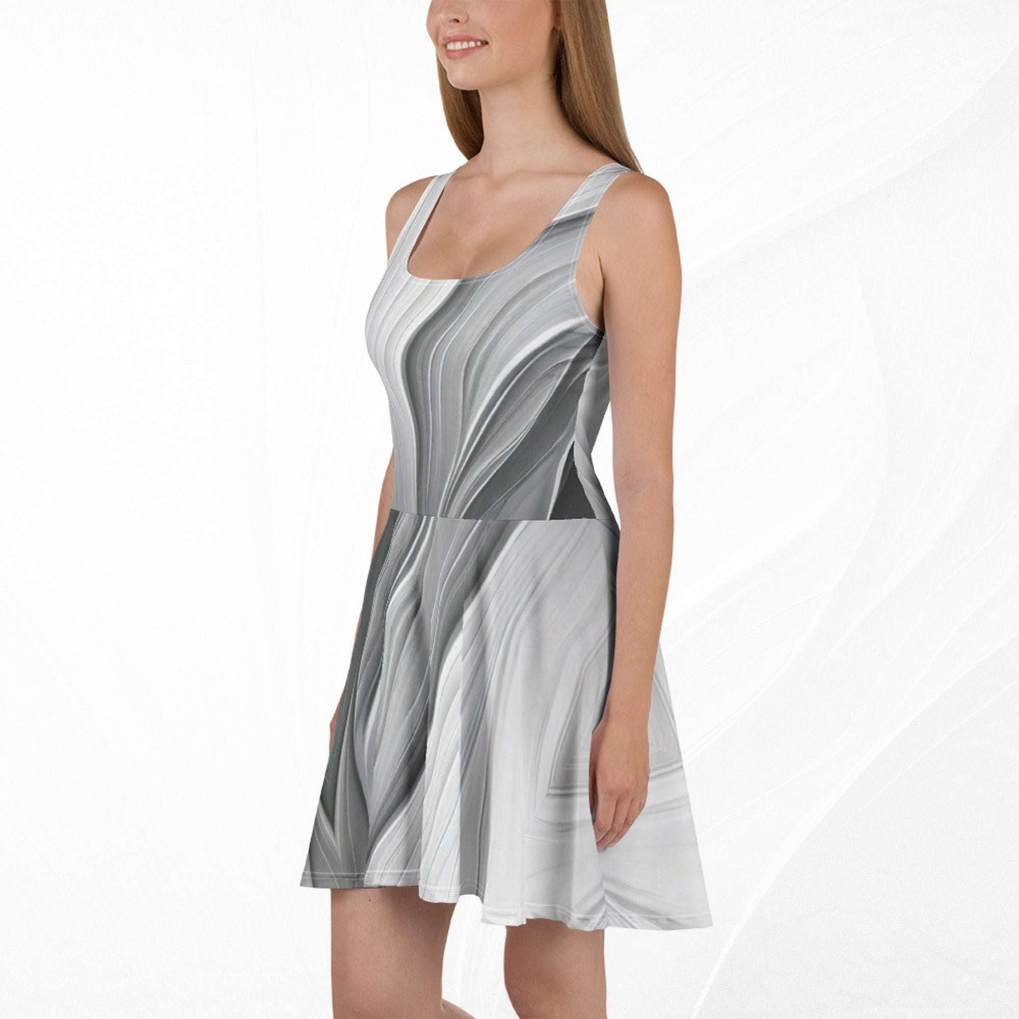 Women's Deep White Skater Dress (No.05)