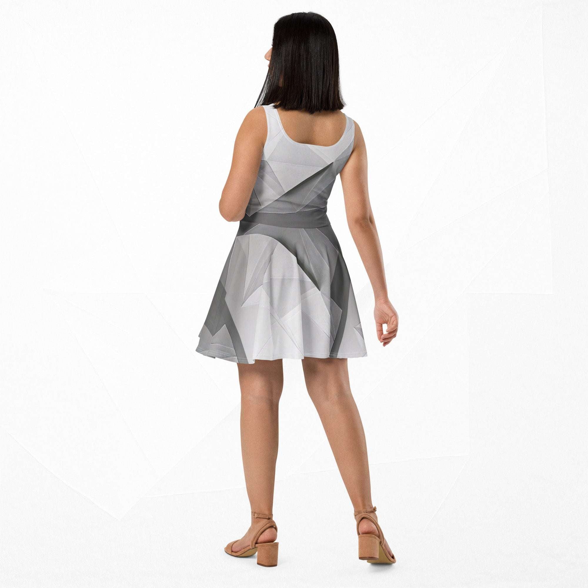 Women's Deep White Skater Dress (No.06)