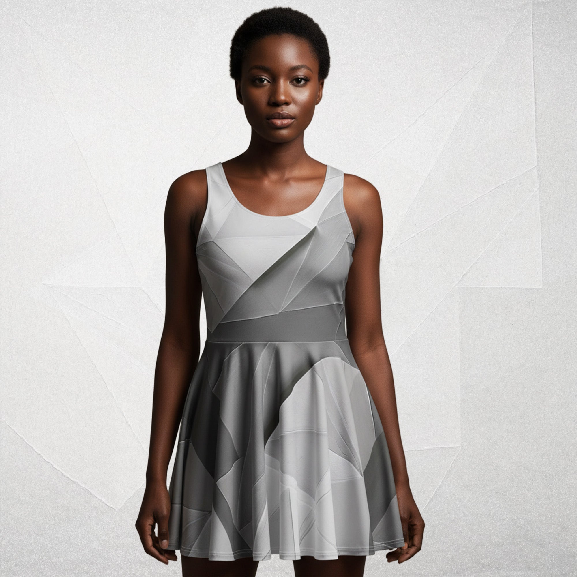 Women's Deep White Skater Dress (No.06)