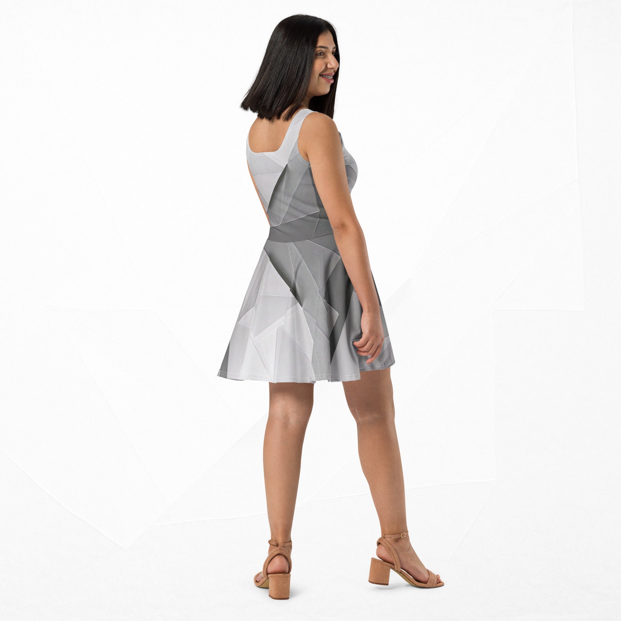 Women's Deep White Skater Dress (No.06)