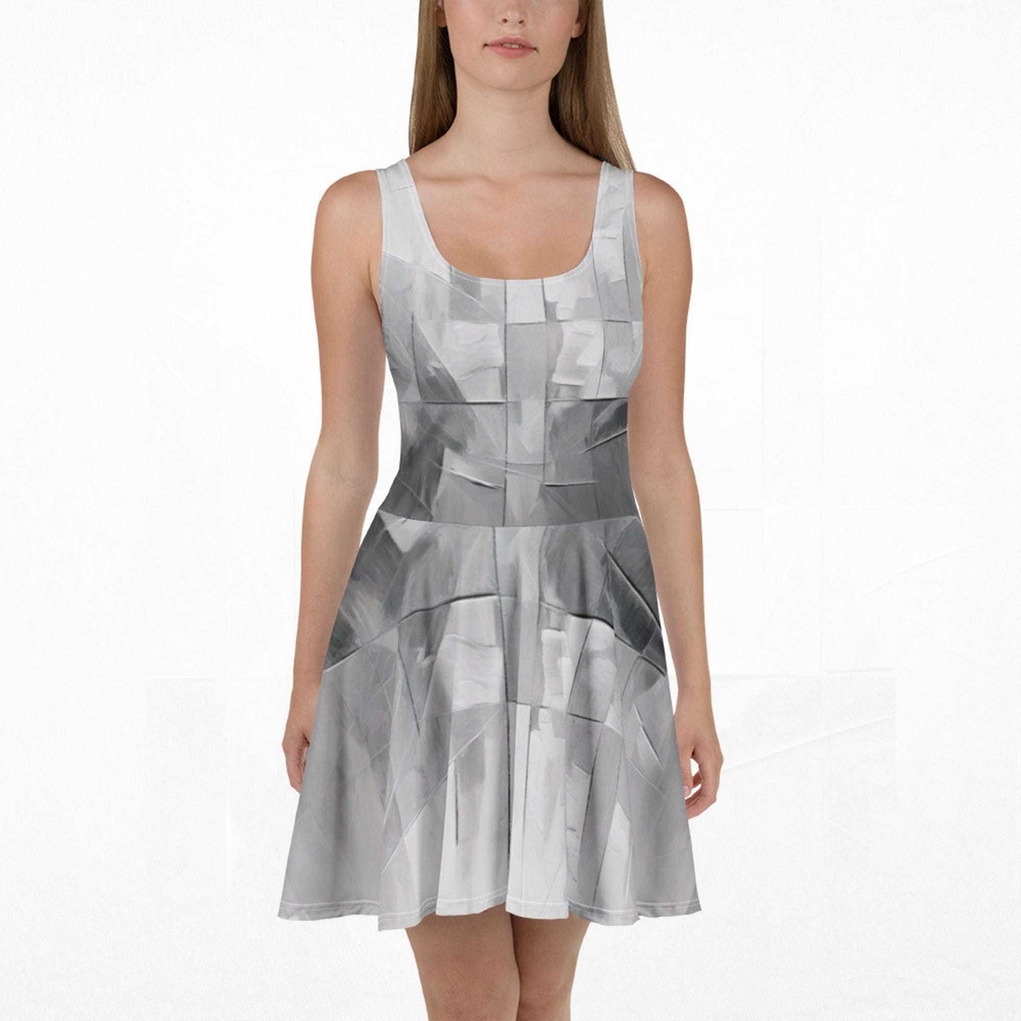 Women's Deep White Skater Dress (No.07)