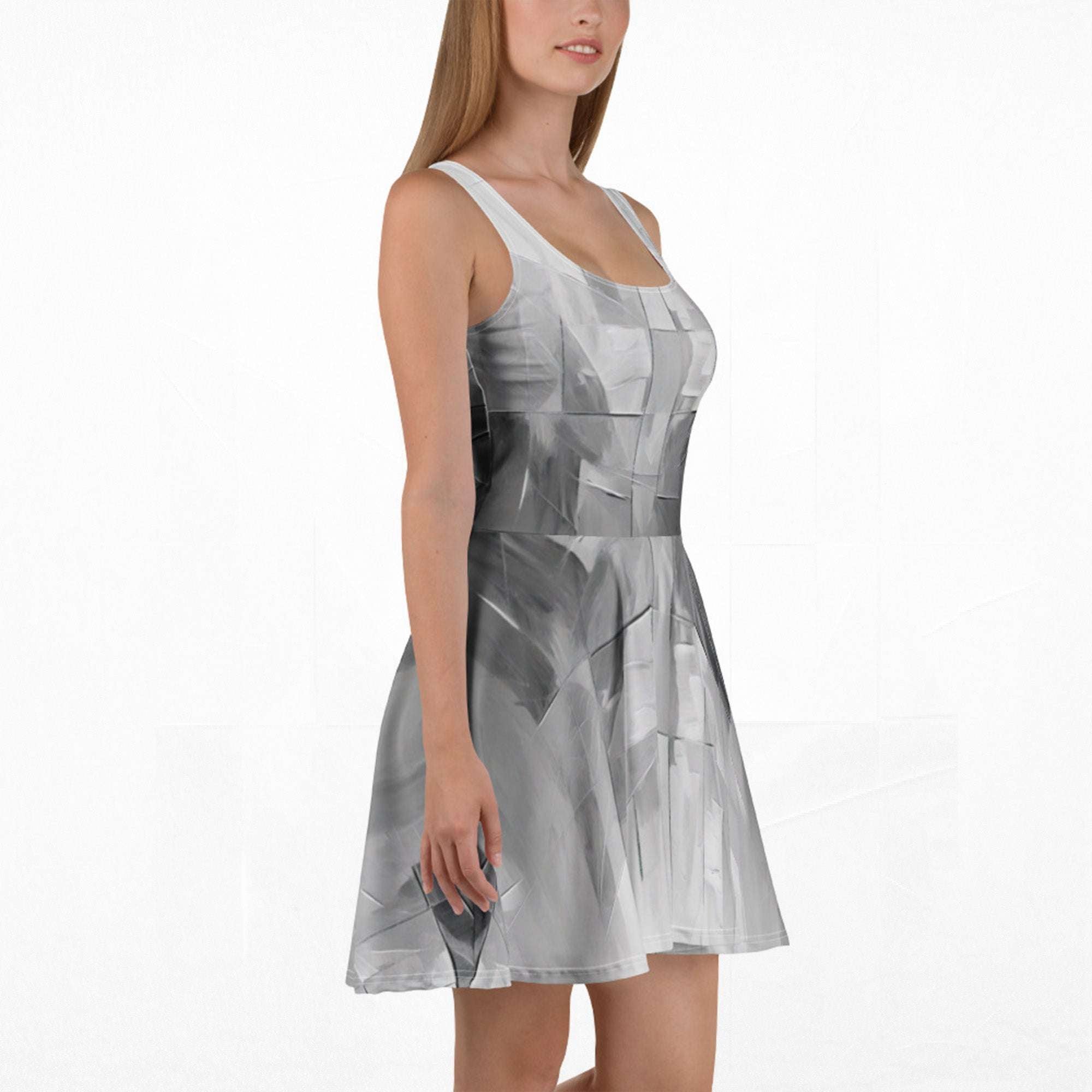 Women's Deep White Skater Dress (No.07)