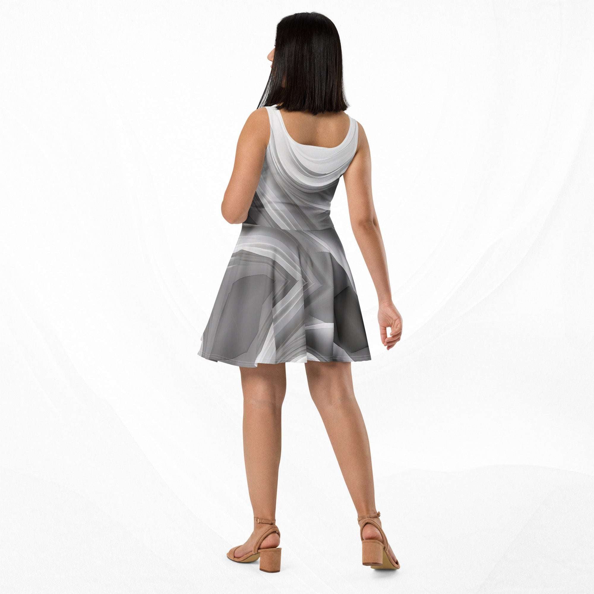 Women's Deep White Skater Dress (No.08)