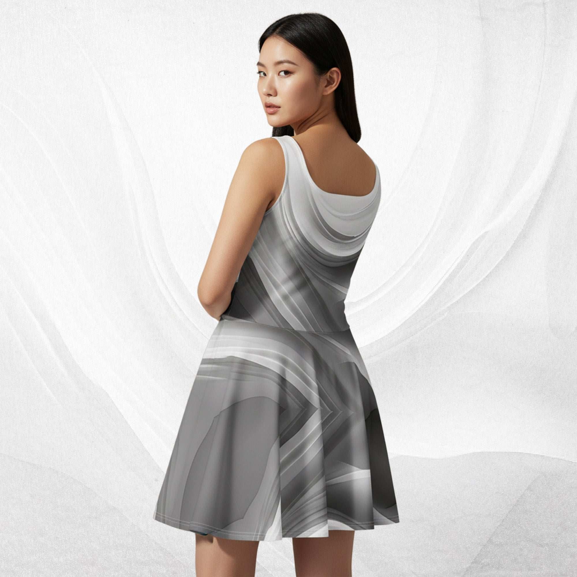 Women's Deep White Skater Dress (No.08)