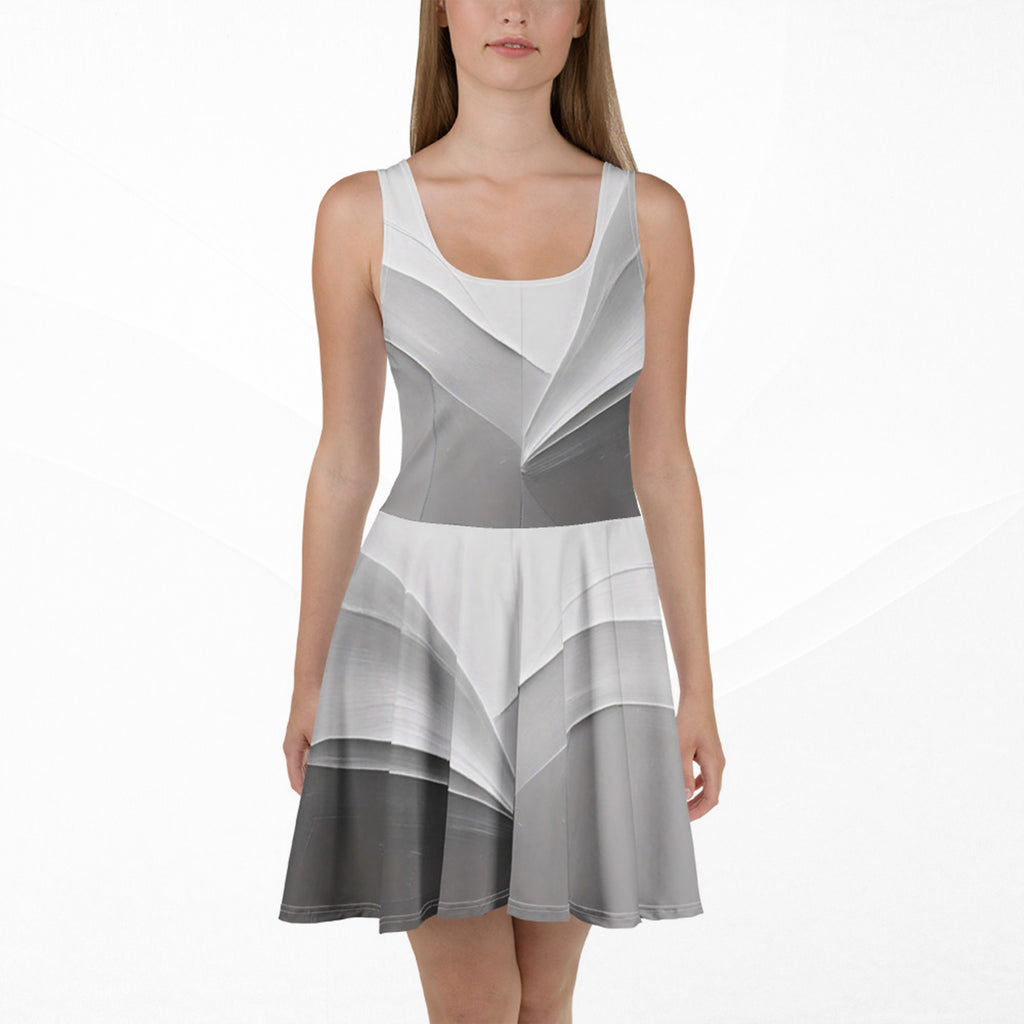 Women's Deep White Skater Dress (No.09)