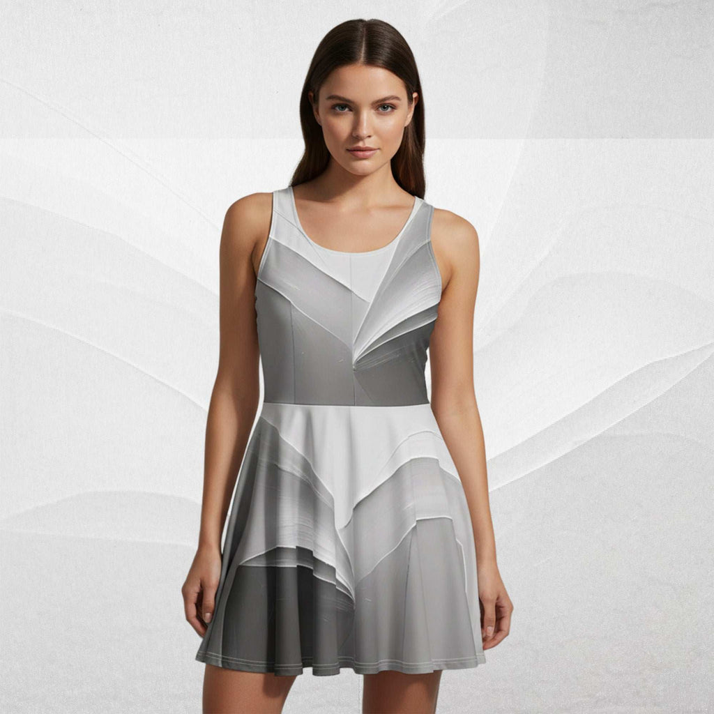 Women's Deep White Skater Dress (No.09)