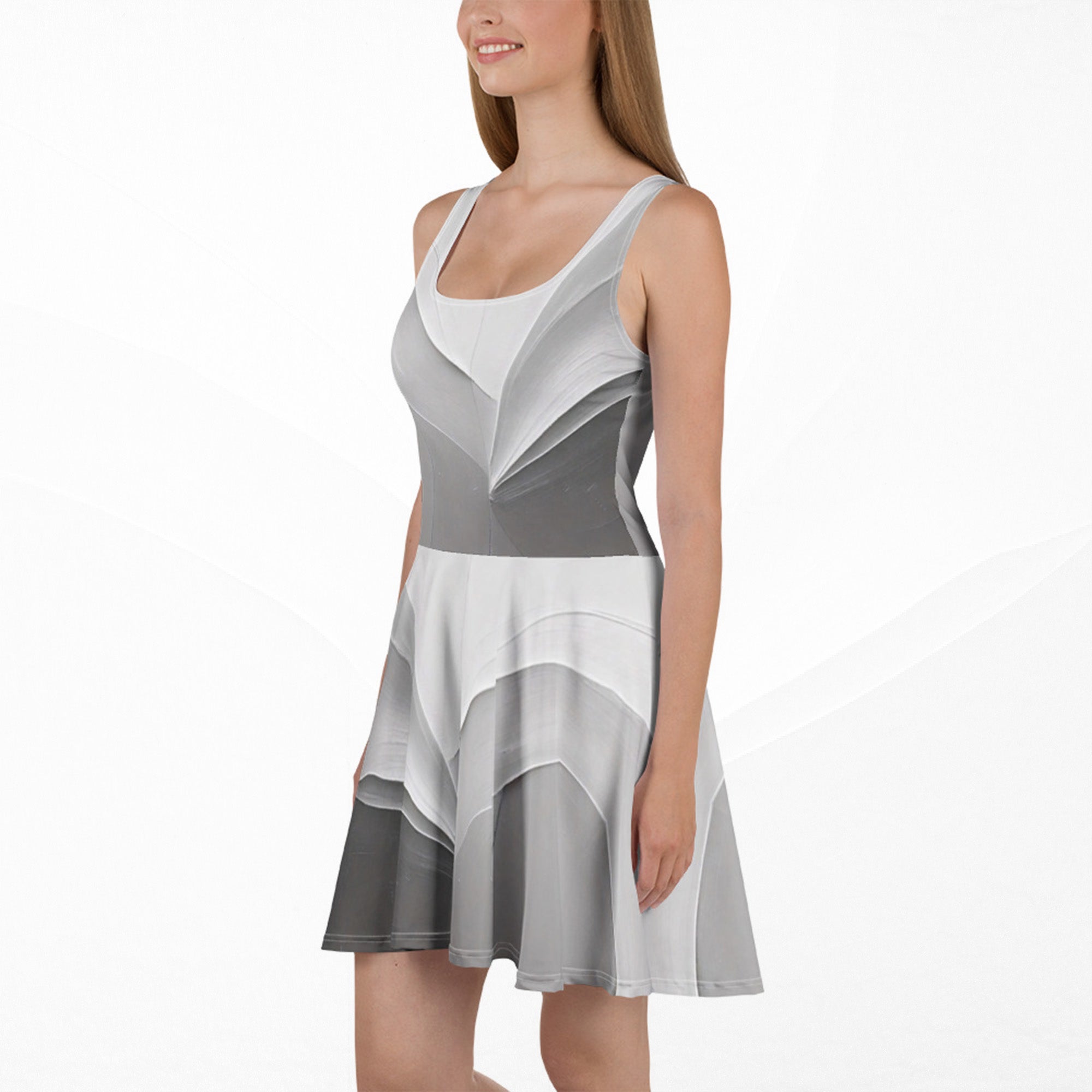 Women's Deep White Skater Dress (No.09)