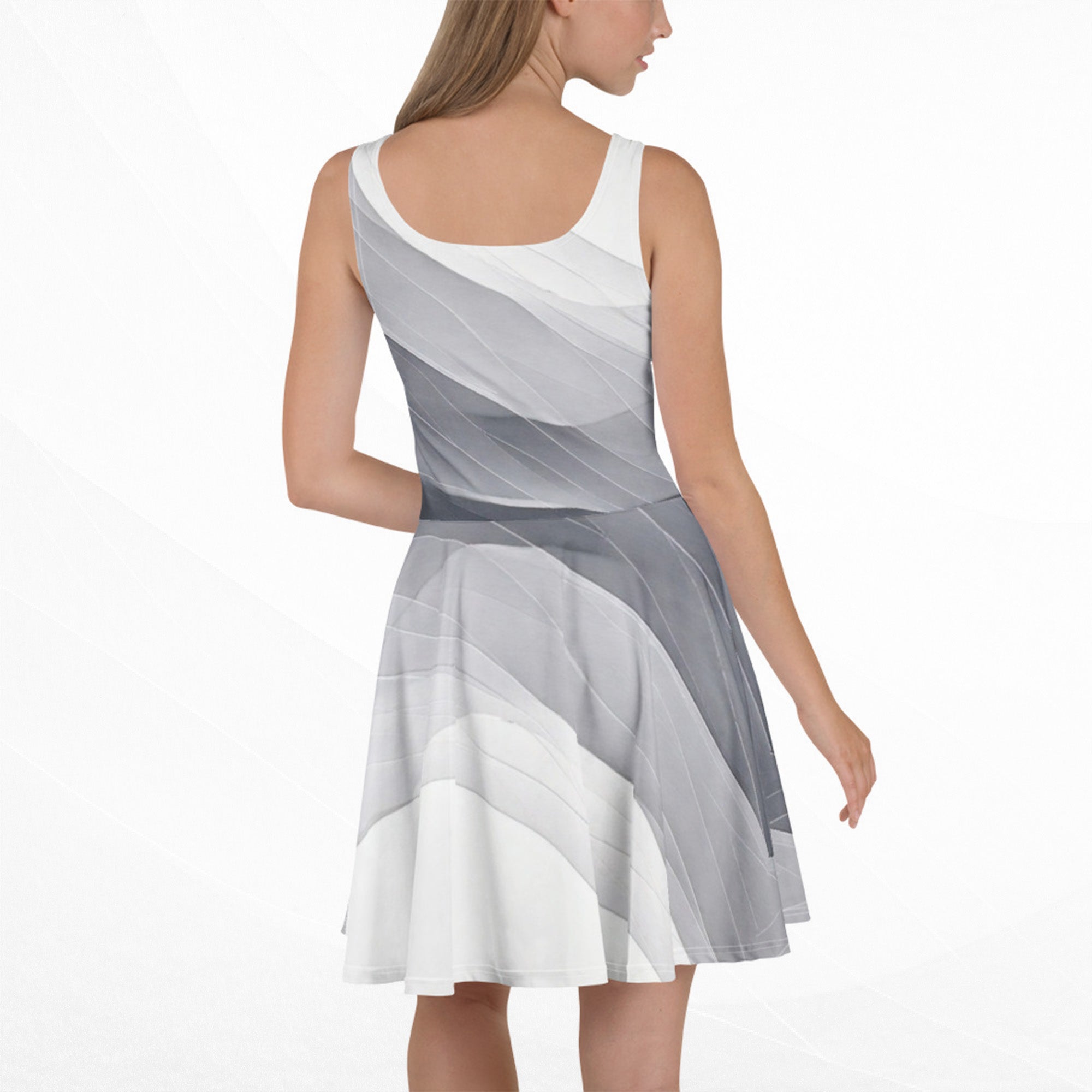 Women's Deep White Skater Dress