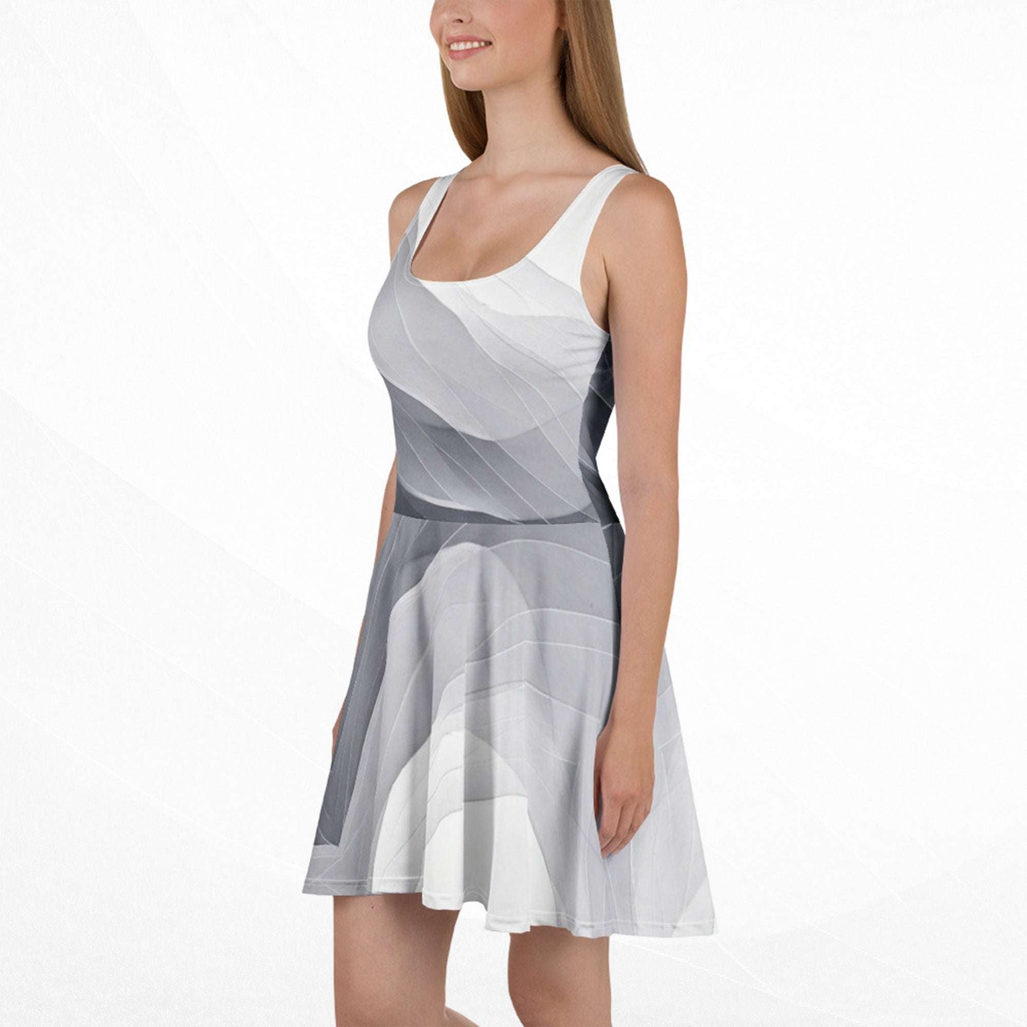 Women's Deep White Skater Dress