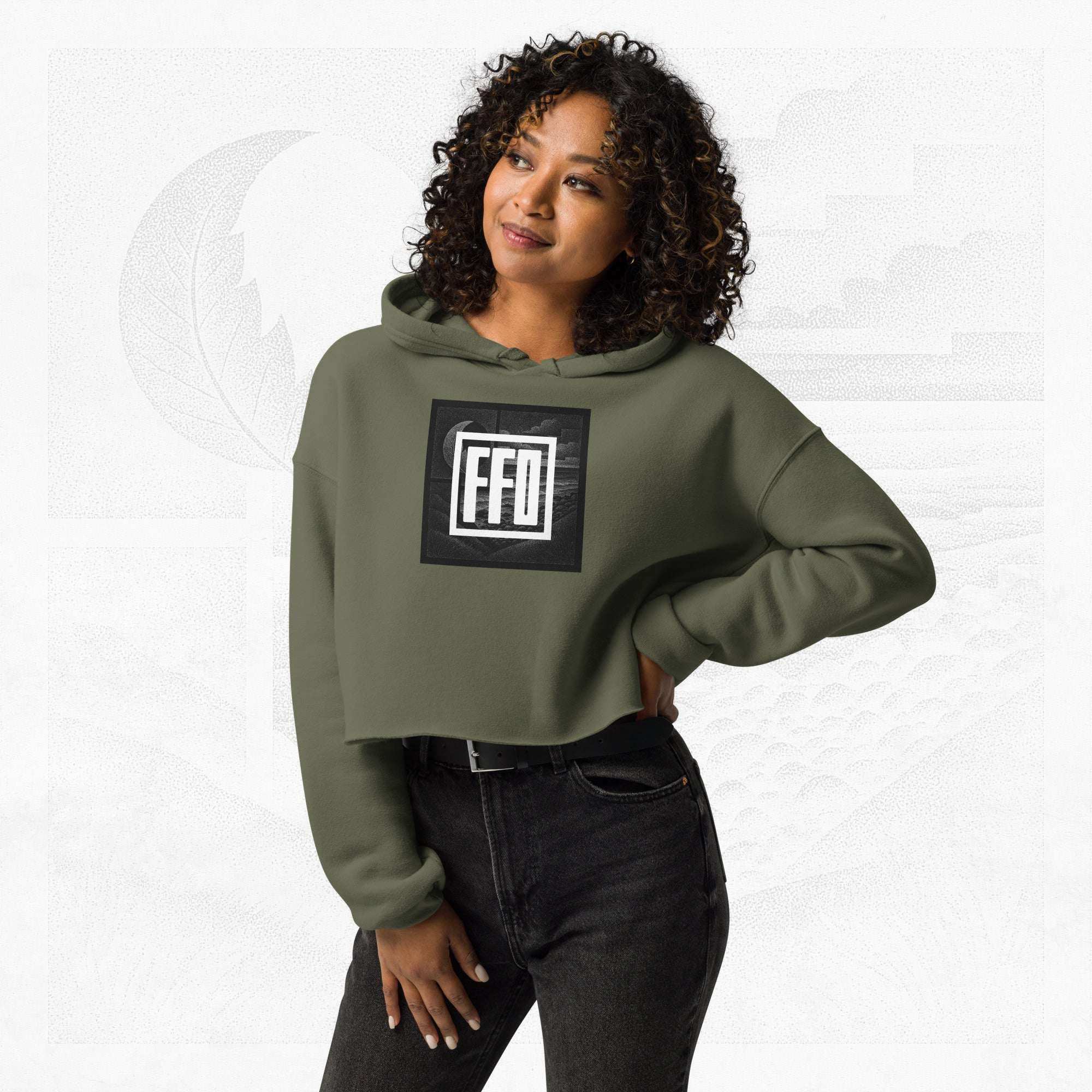 Women’s FrameEdge Crop Hoodie (No.08)