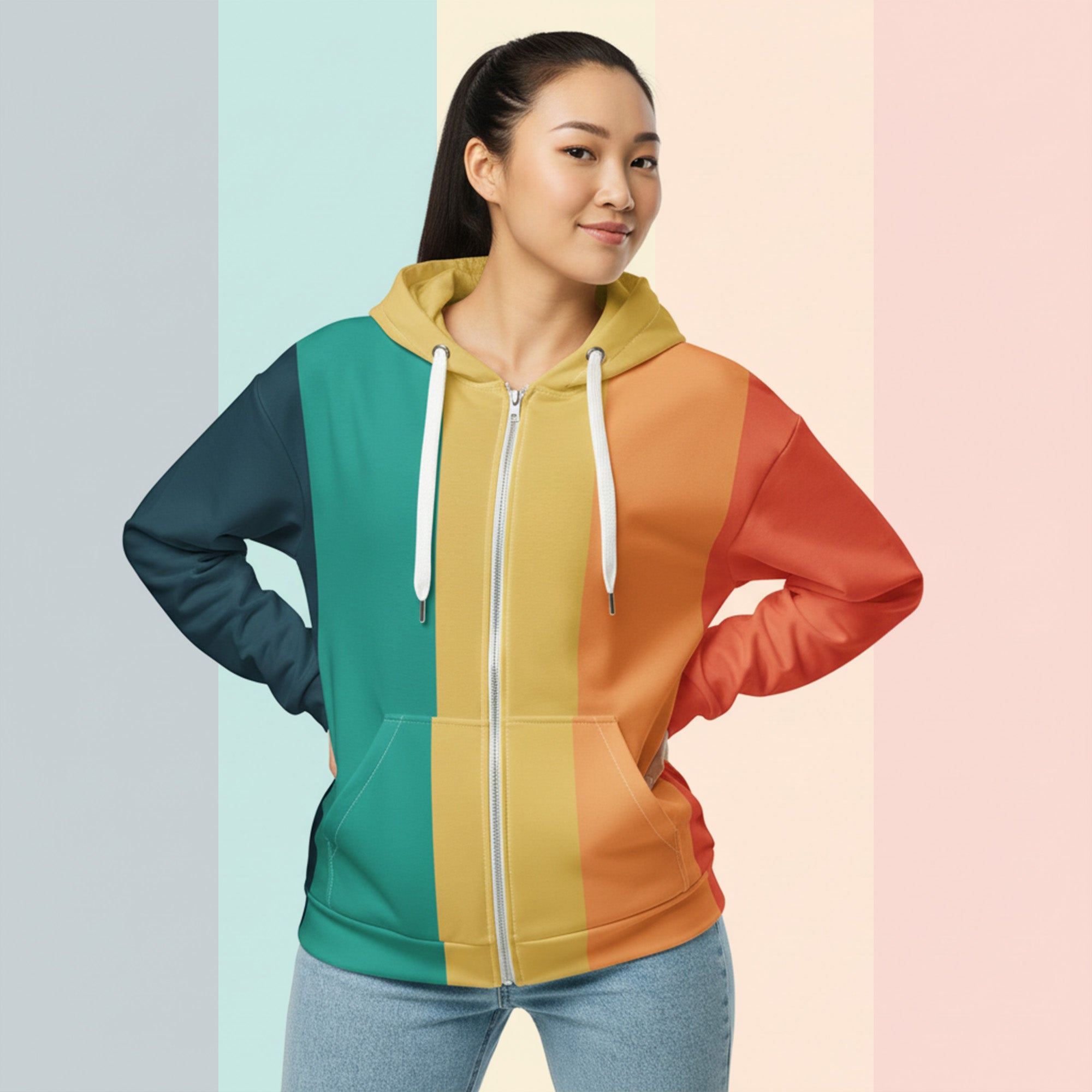 Women's Palette Strip Hoodie (No.04)