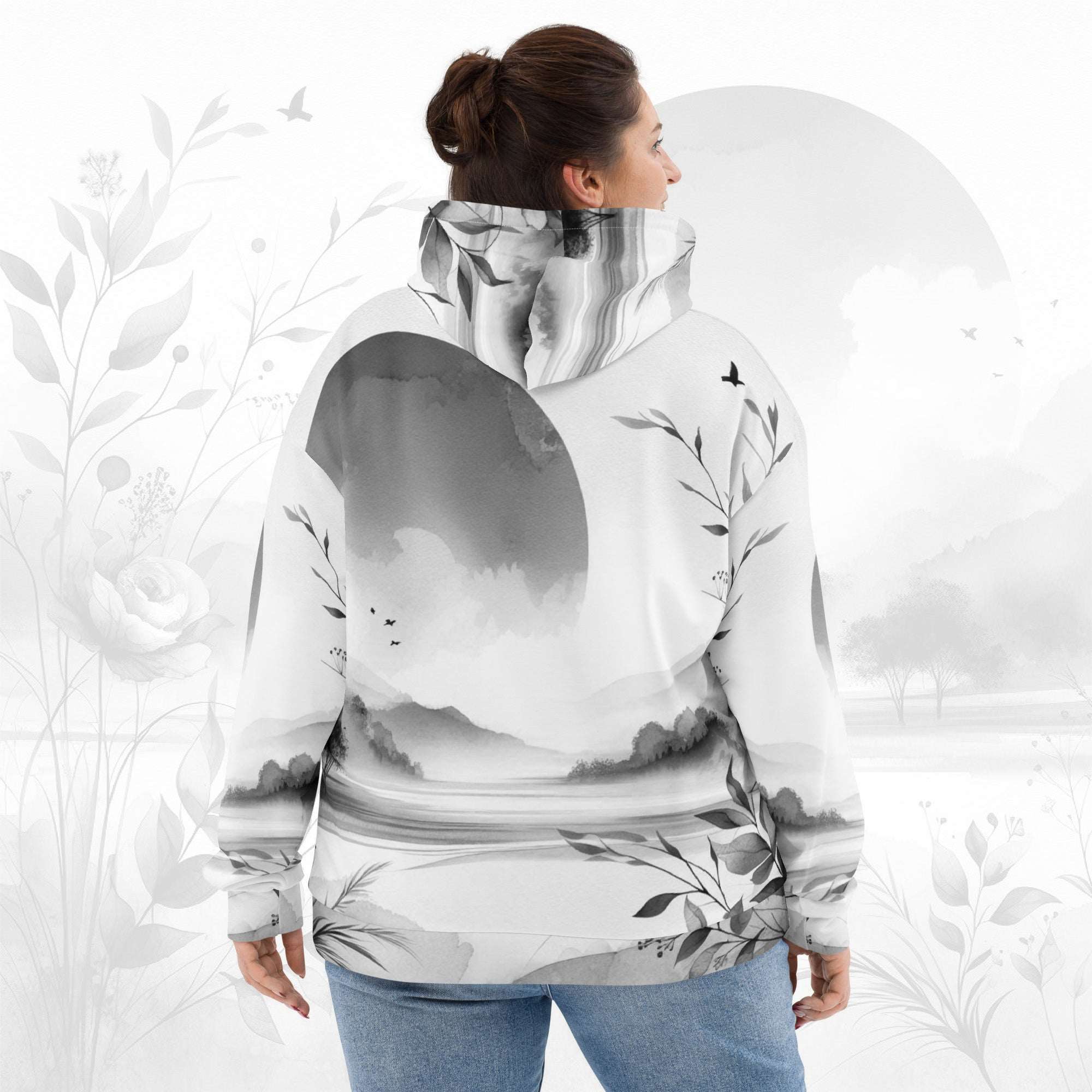 Women's Watercolour-Print Muse Hoodie (No.05)