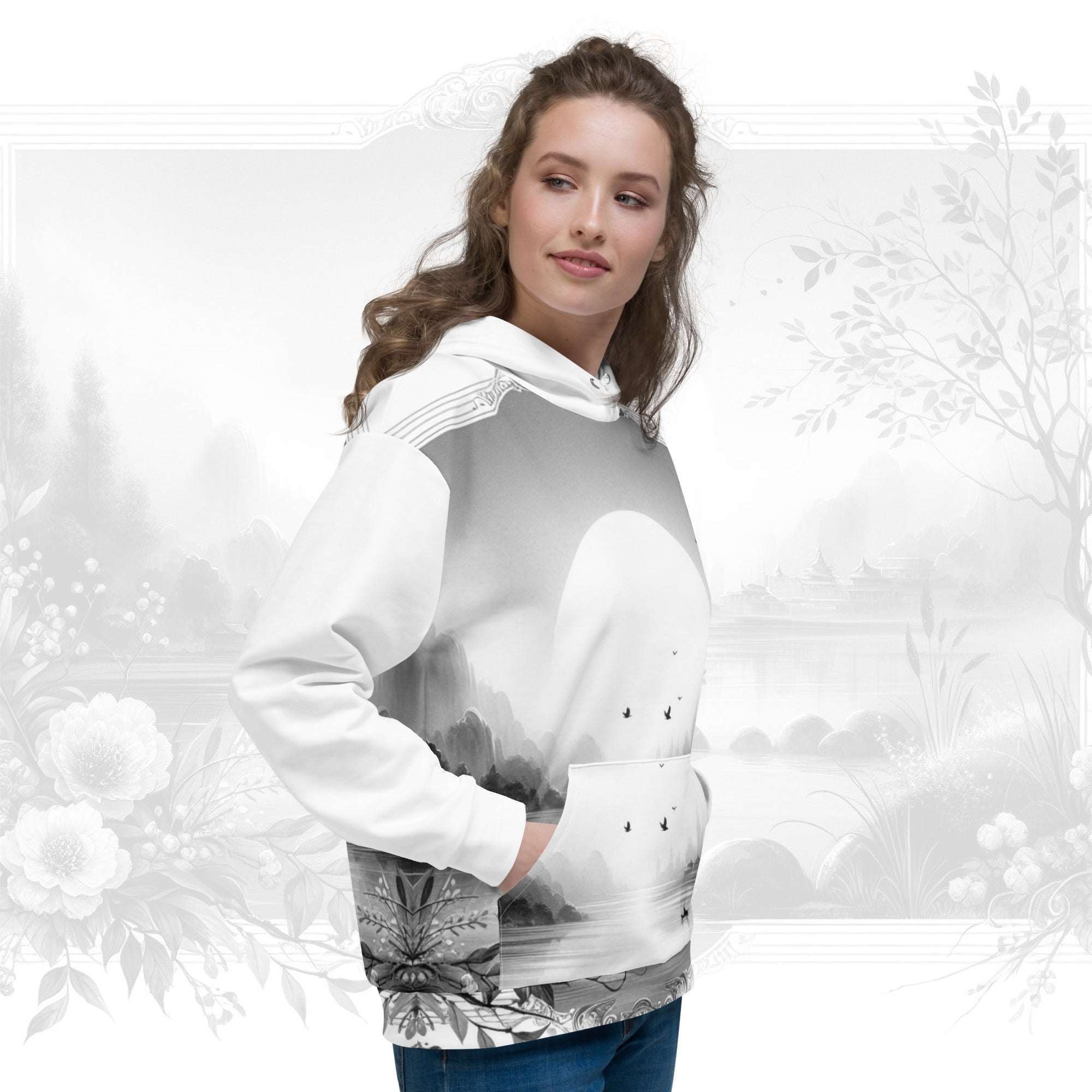 Women's Watercolour-Print Muse Hoodie (No.07)