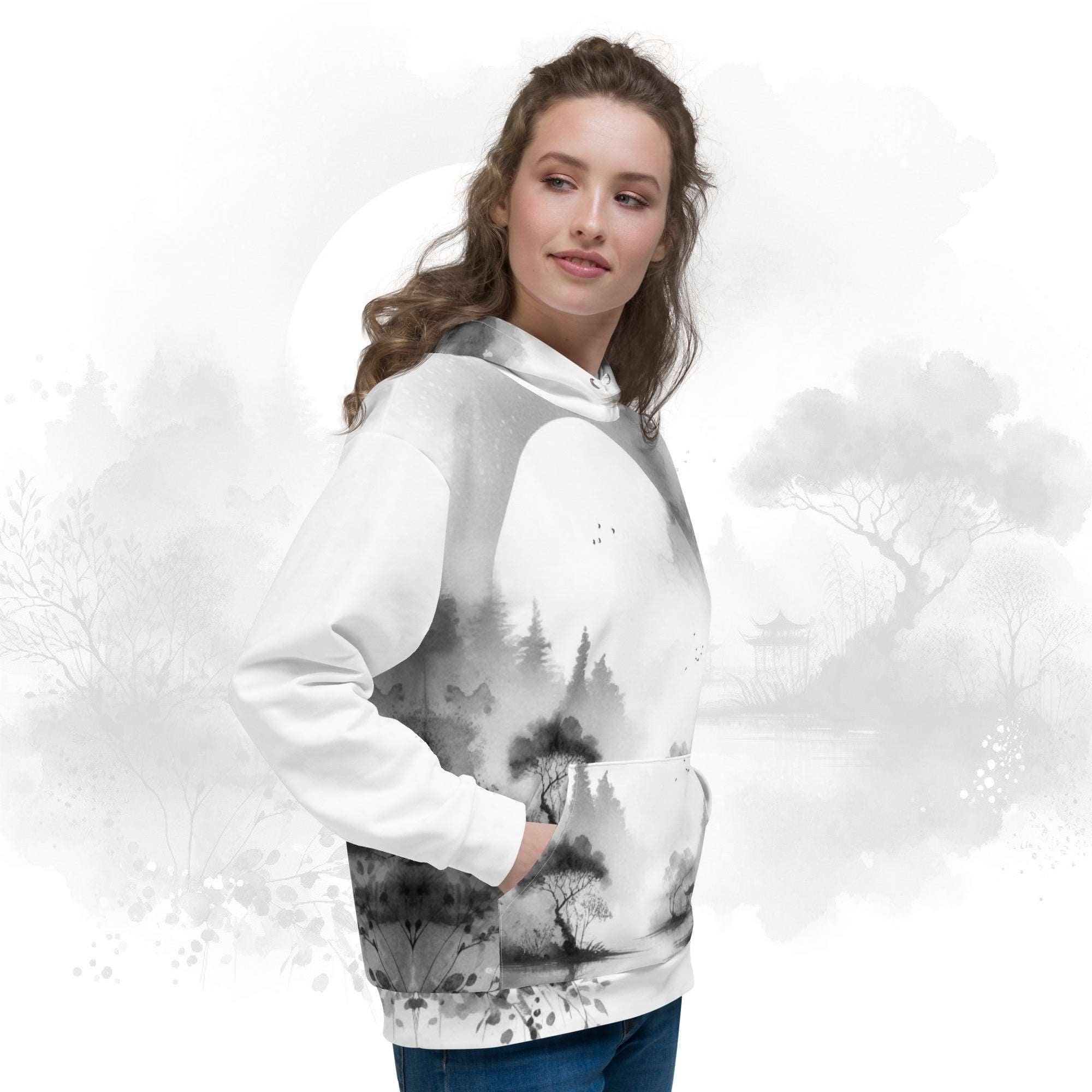 Women's Watercolour-Print Muse Hoodie (No.08)