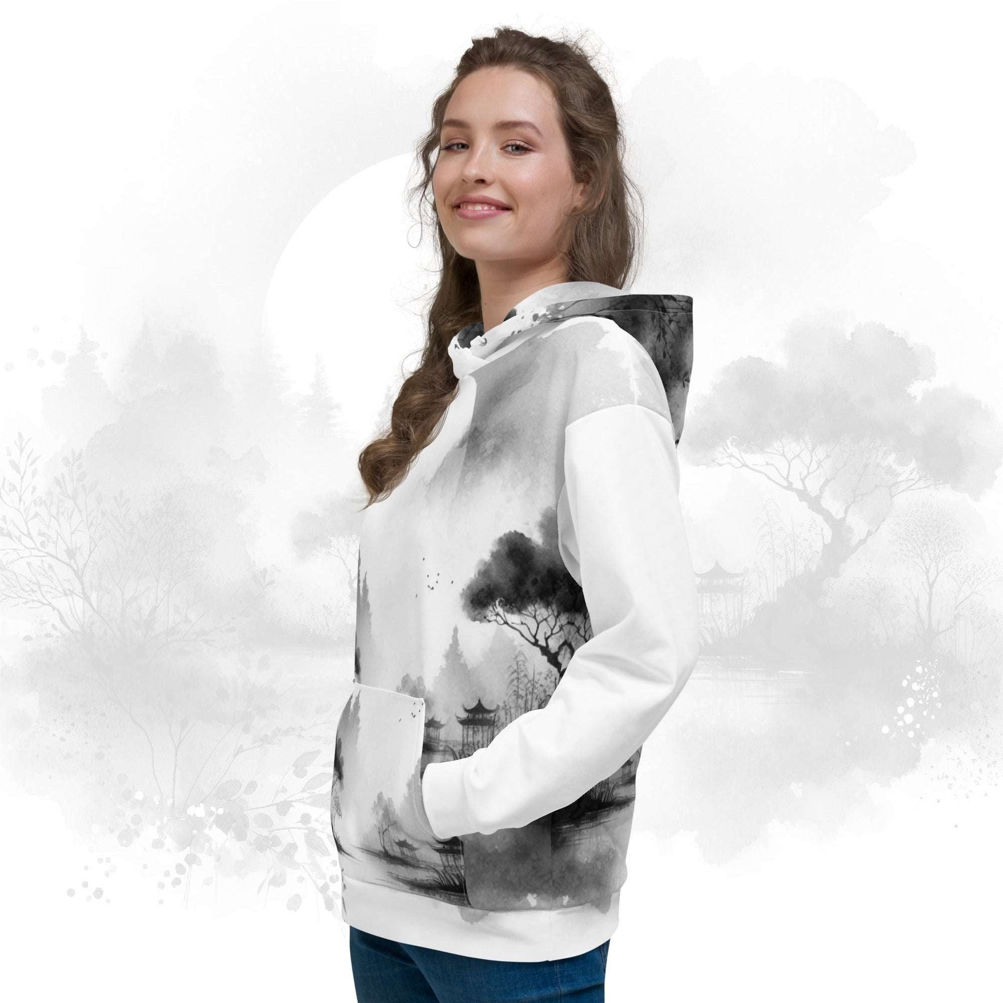 Women's Watercolour-Print Muse Hoodie (No.08)