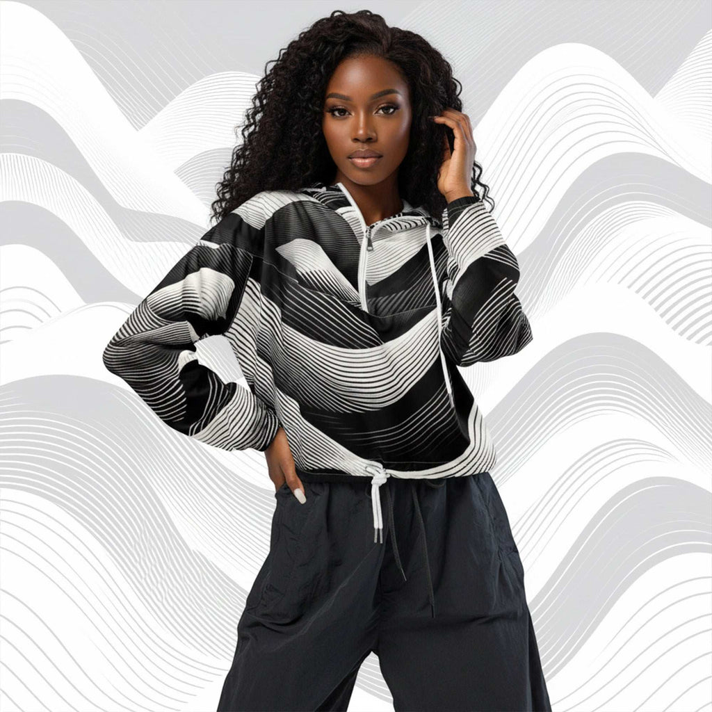 Women's ICN Cropped Windbreaker Print (No.02)