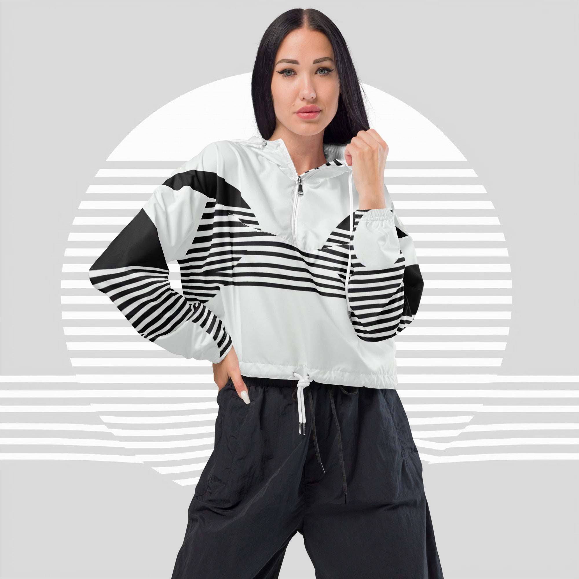 Women's ICN Cropped Windbreaker Print (No.05)