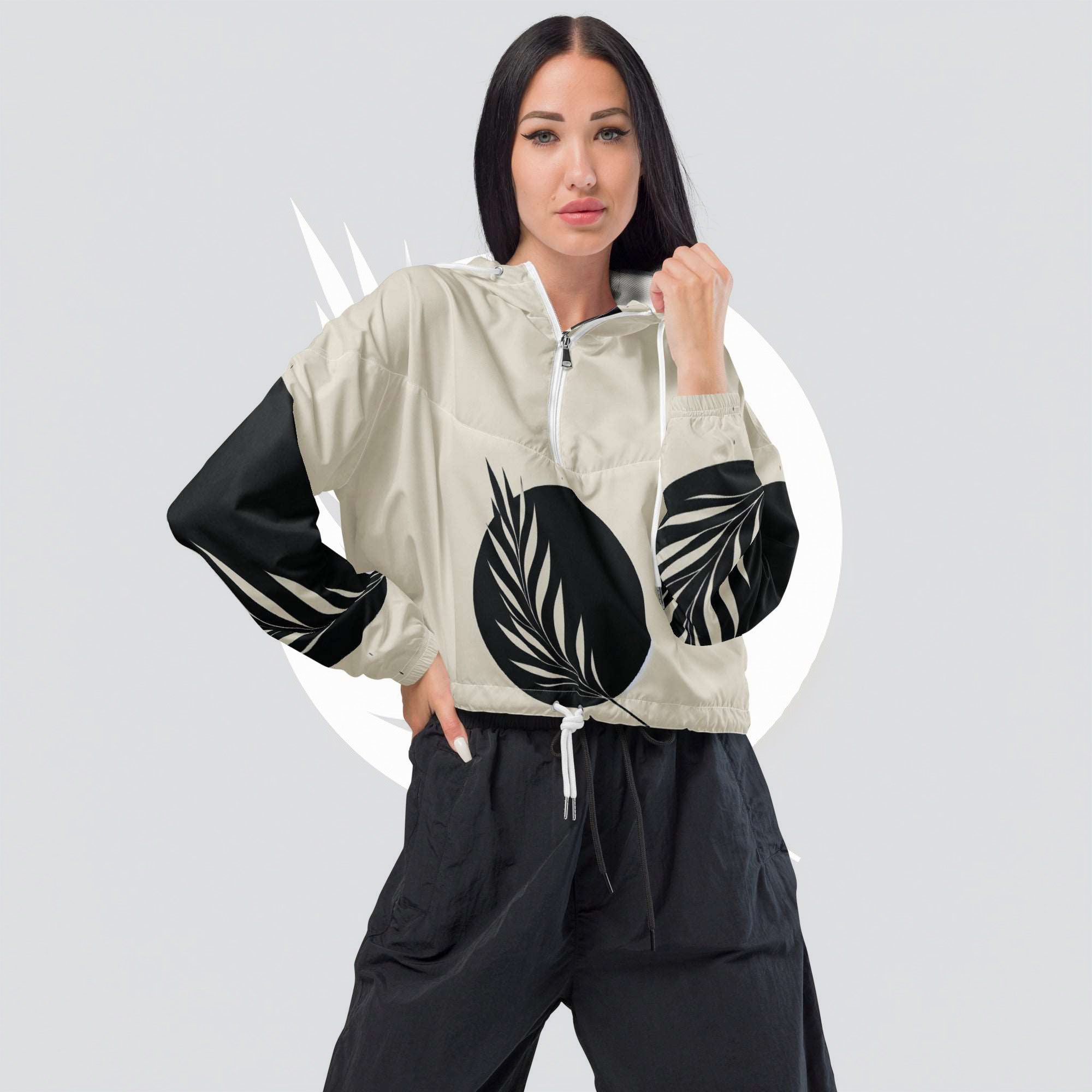 Women's ICN Cropped Windbreaker Print (No.06)