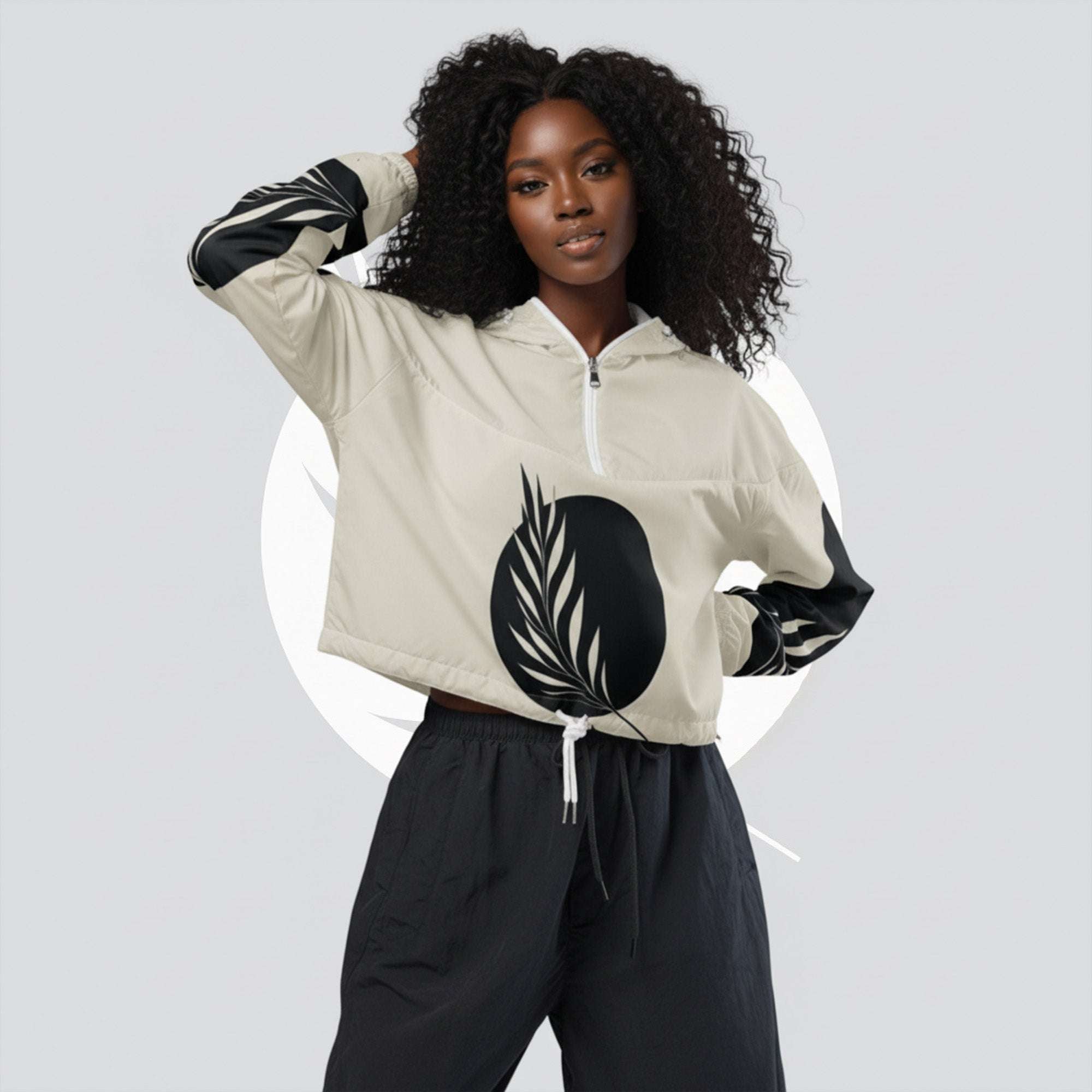 Women's ICN Cropped Windbreaker Print (No.06)