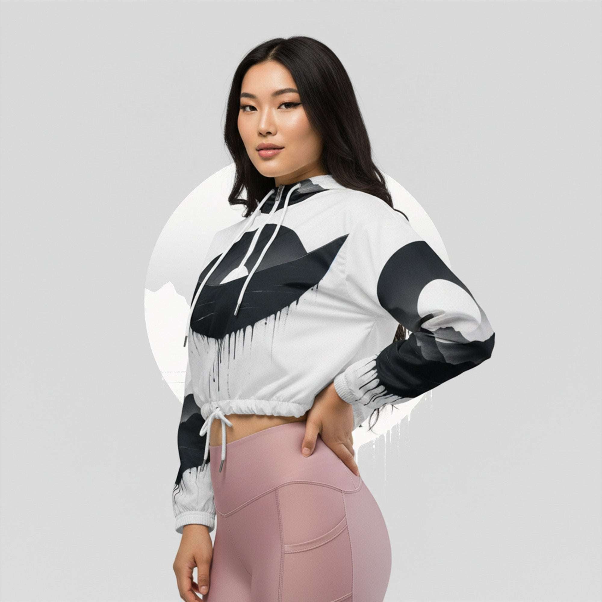Women's ICN Cropped Windbreaker Print (No.08)