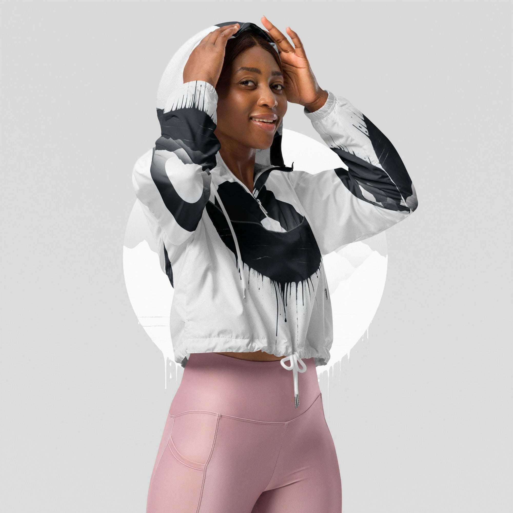 Women's ICN Cropped Windbreaker Print (No.08)