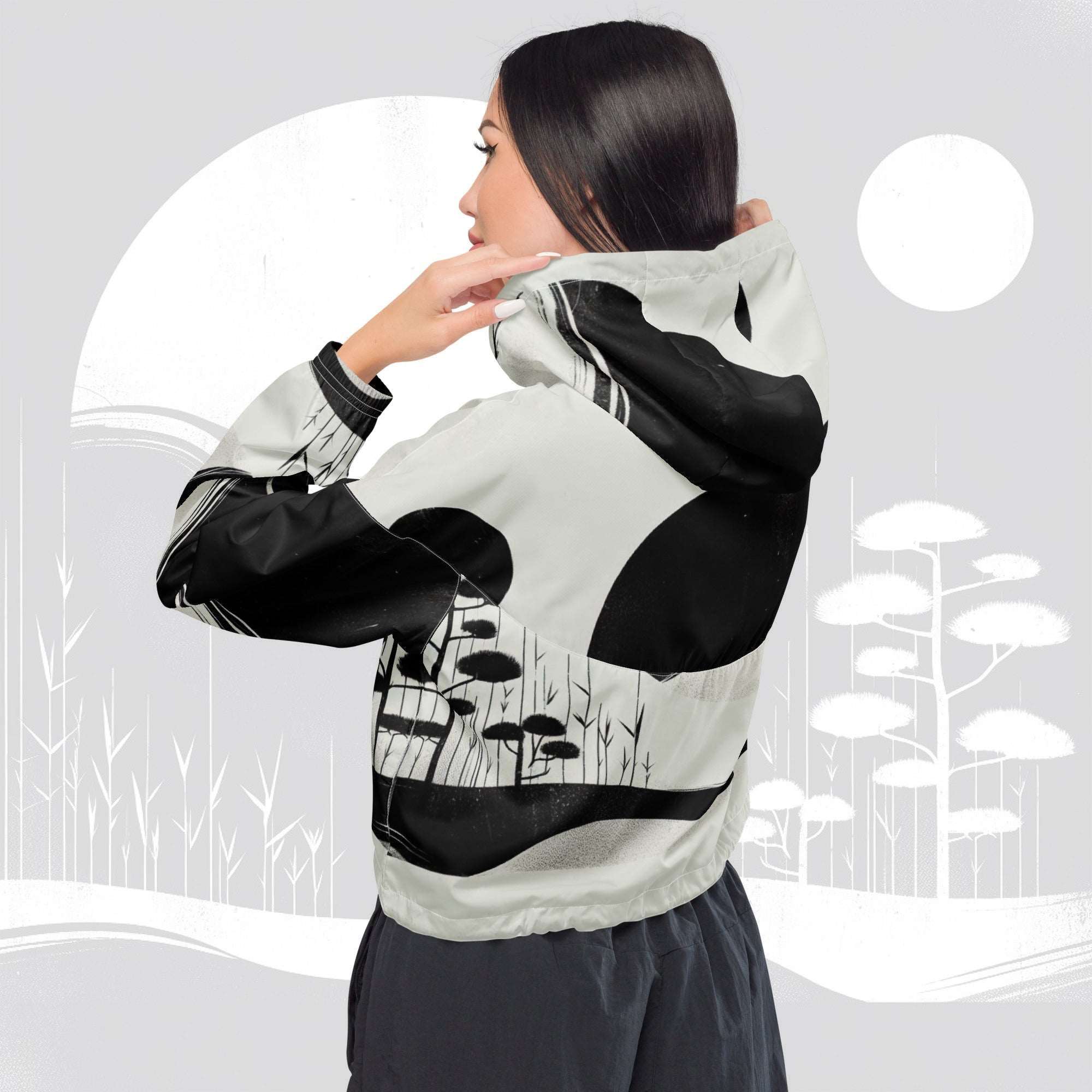 Women's ICN Cropped Windbreaker Print (No.09)
