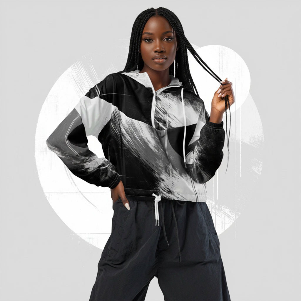 Women's ICN Cropped Windbreaker Print (No.10)