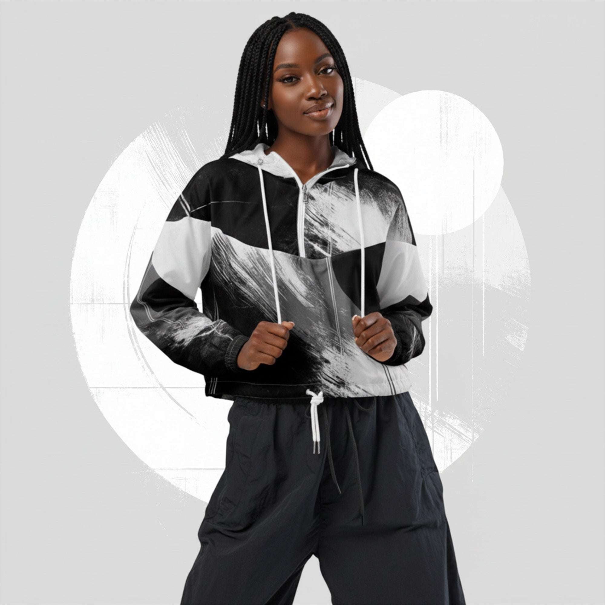 Women's ICN Cropped Windbreaker Print (No.10)