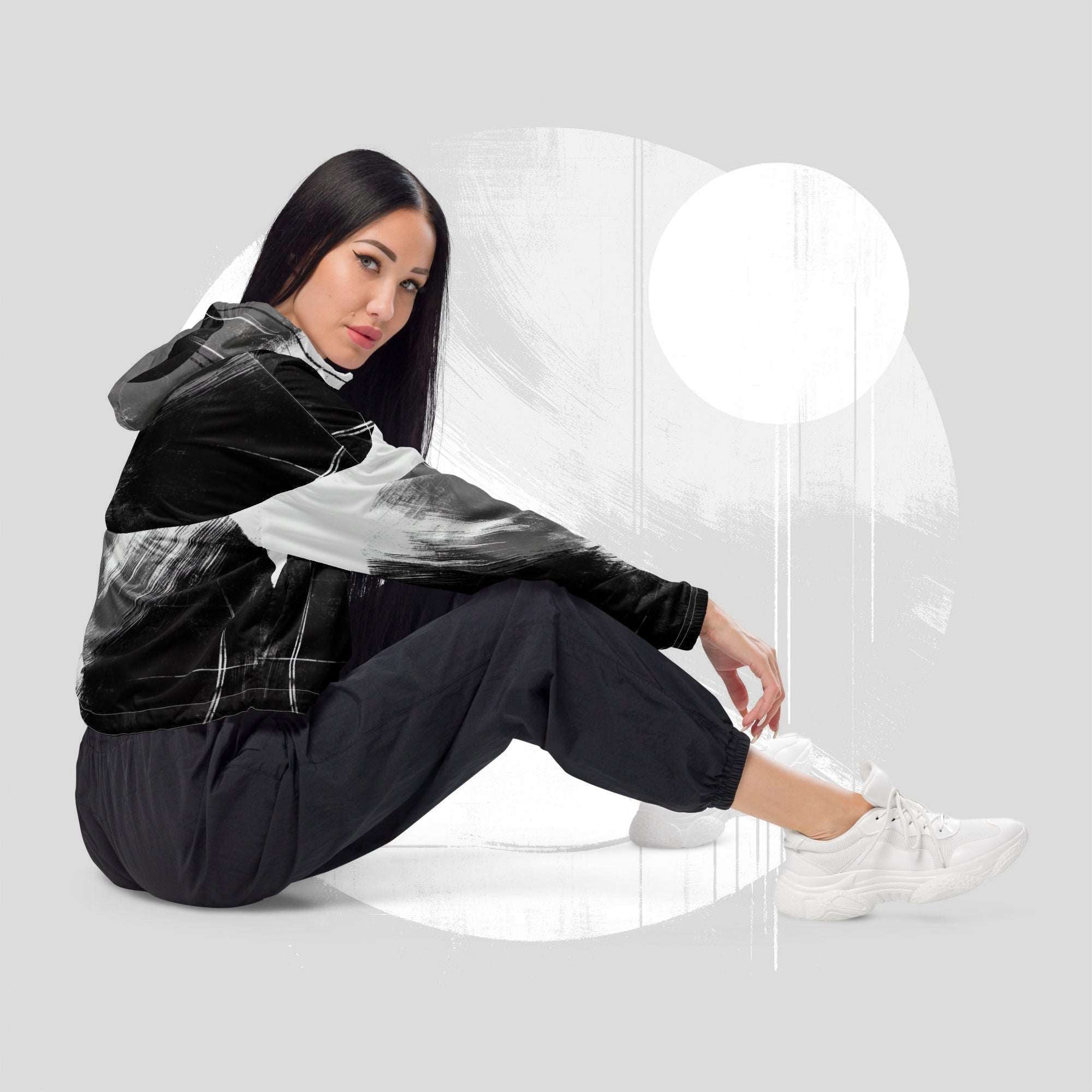 Women's ICN Cropped Windbreaker Print (No.10)