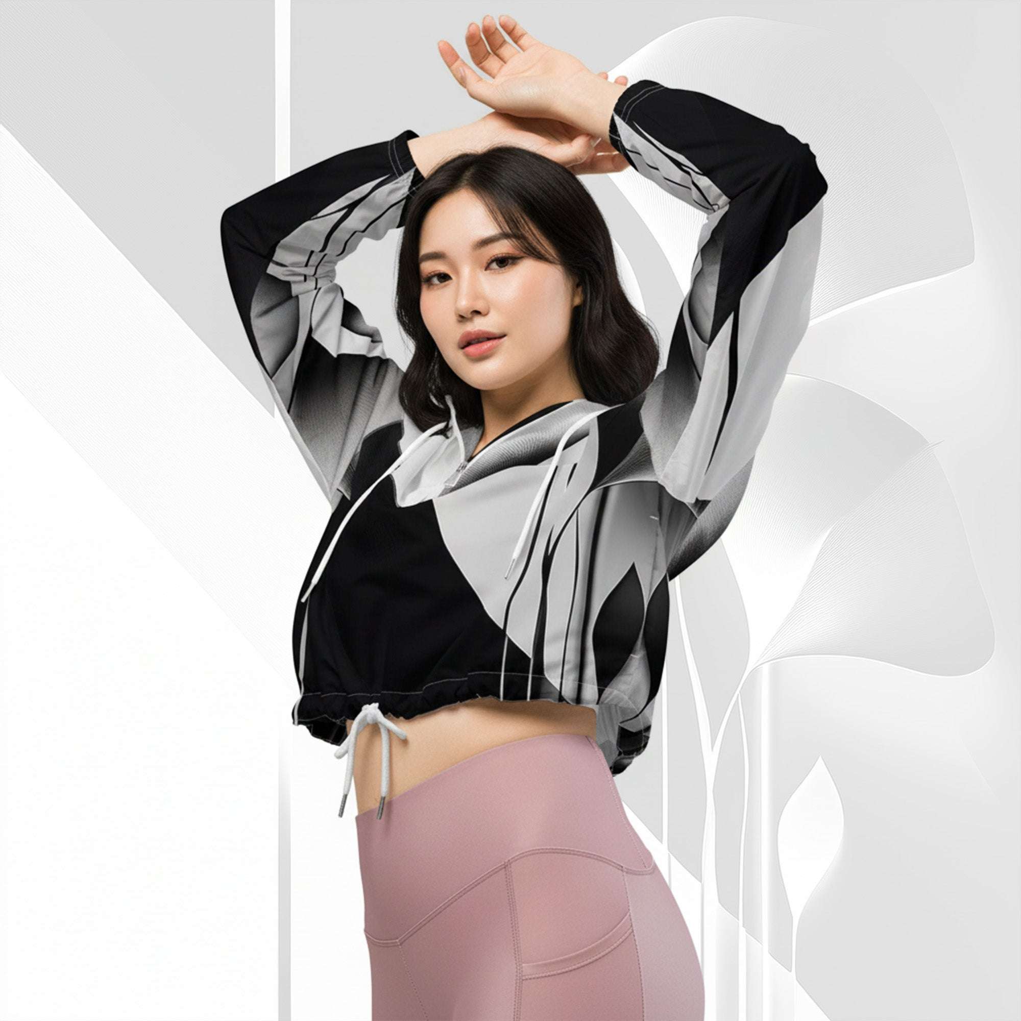 Women's ICN Cropped Windbreaker Print (No.12)