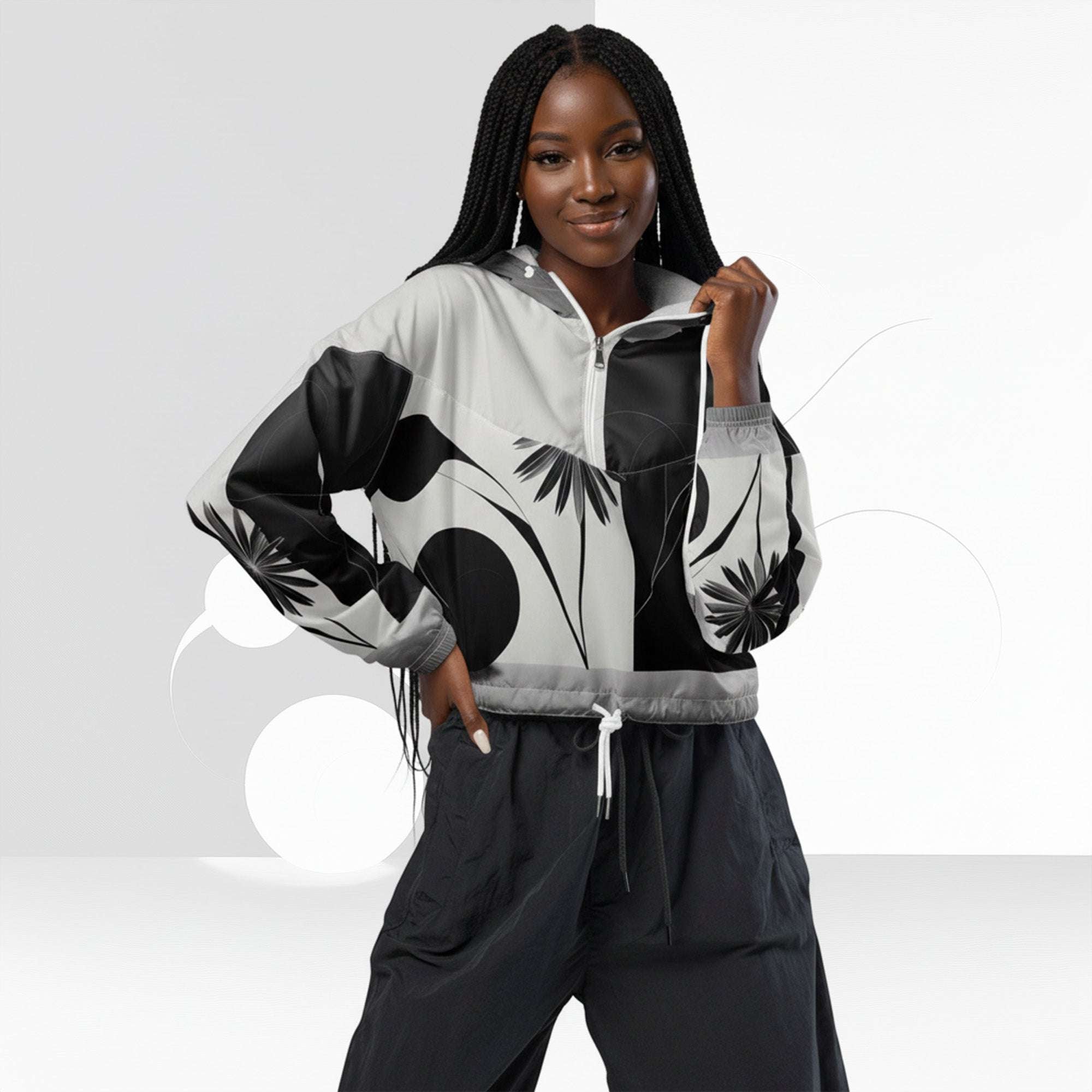 Women's ICN Cropped Windbreaker Print (No.14)