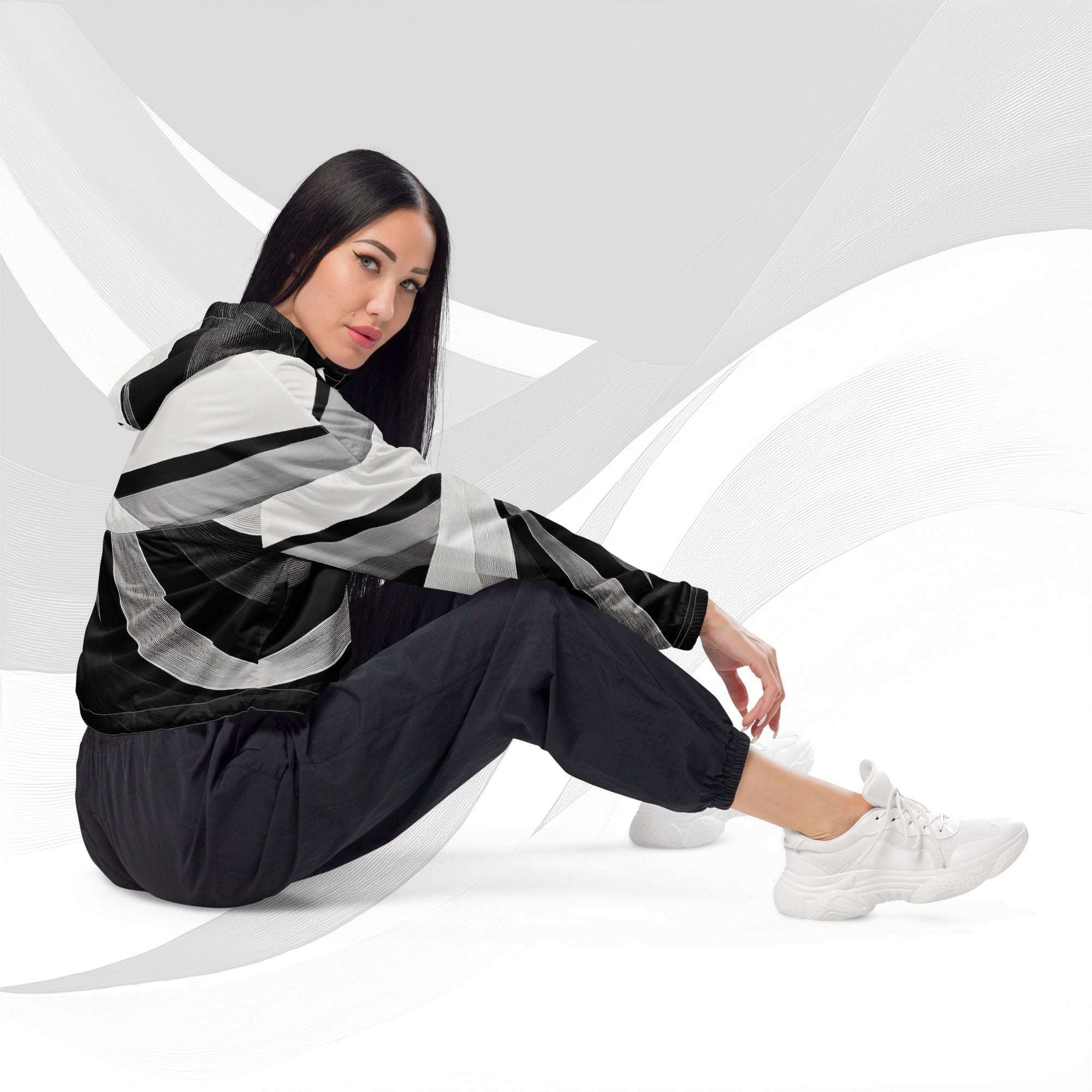 Women's ICN Cropped Windbreaker Print (No.18)