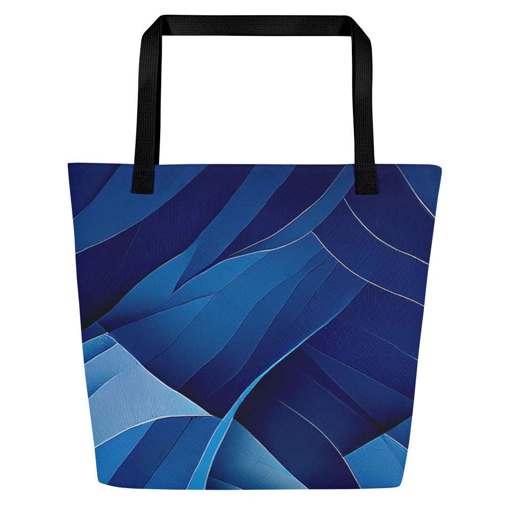 Back view of the Sky & Sea Tote Bag (No.06), fabric tote bag featuring a calm sky-and-sea gradient print centred on the front with clean edges and sturdy woven handles from Form Finding Design.