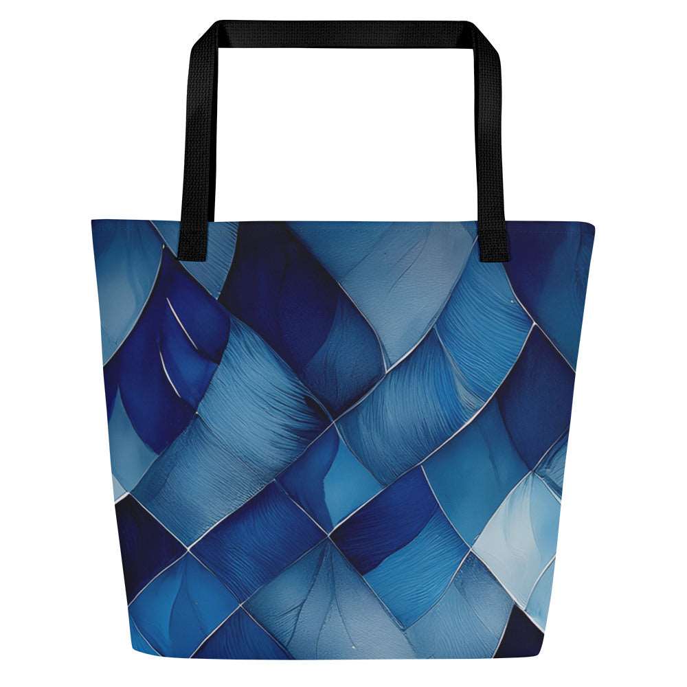 Back view of the Sky & Sea Tote Bag (No.08), fabric tote bag featuring a calm sky-and-sea gradient print centred on the front with clean edges and sturdy woven handles from Form Finding Design.