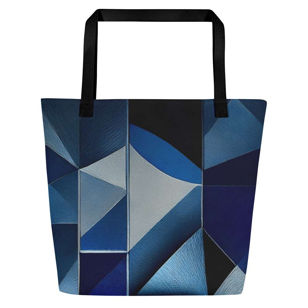 Back view of the Sky & Sea Tote Bag (No.10), fabric tote bag featuring a calm sky-and-sea gradient print centred on the front with clean edges and sturdy woven handles from Form Finding Design.