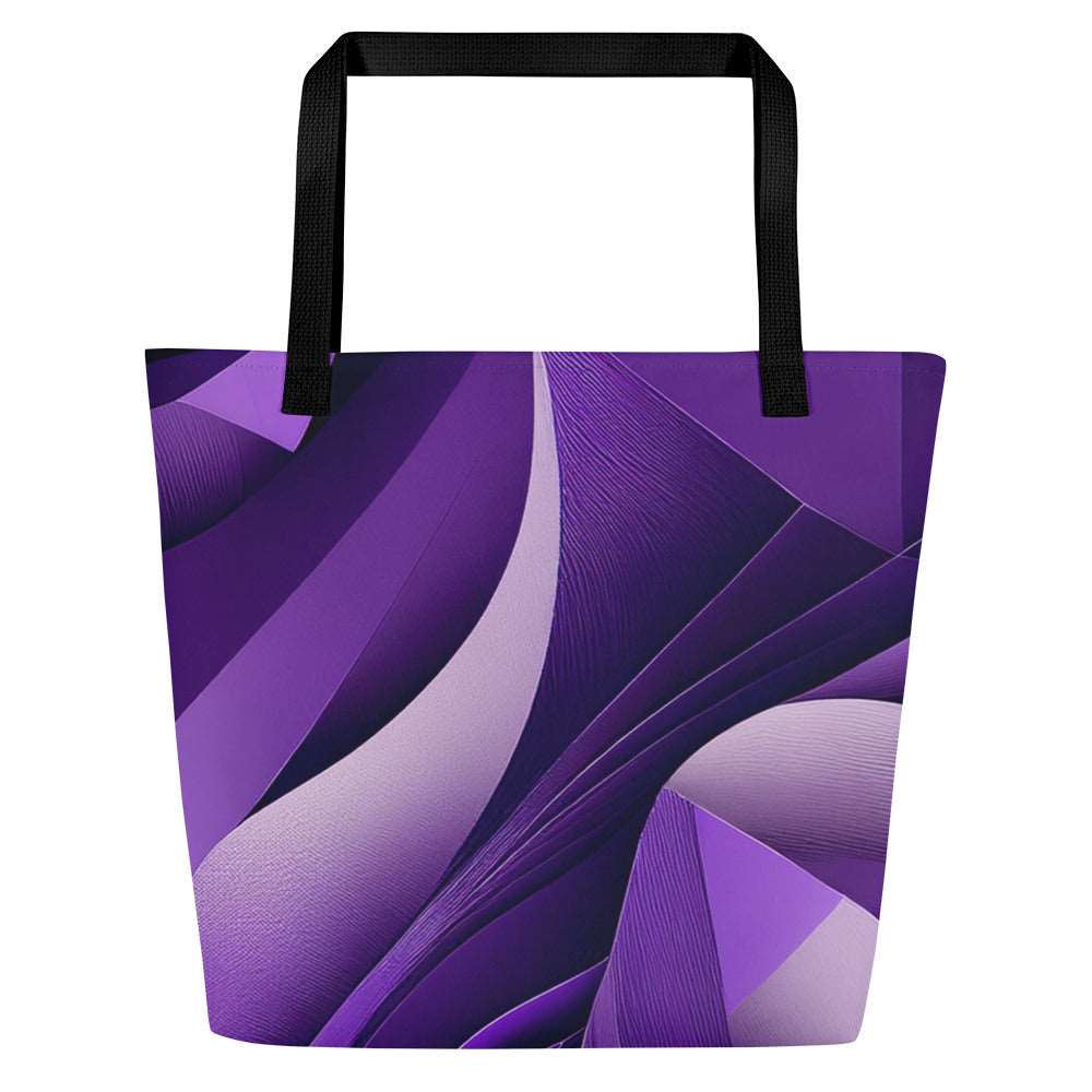 Back view of the Violet Voyager Tote Bag (No.04), fabric tote bag featuring a rich violet-themed designer print centred on the panel with sturdy woven handles, ideal for daily carry and creative streetwear from Form Finding Design.