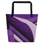 Back view of the Violet Voyager Tote Bag (No.08), fabric tote bag featuring a rich violet-themed designer print centred on the panel with sturdy woven handles, ideal for daily carry and creative streetwear from Form Finding Design.